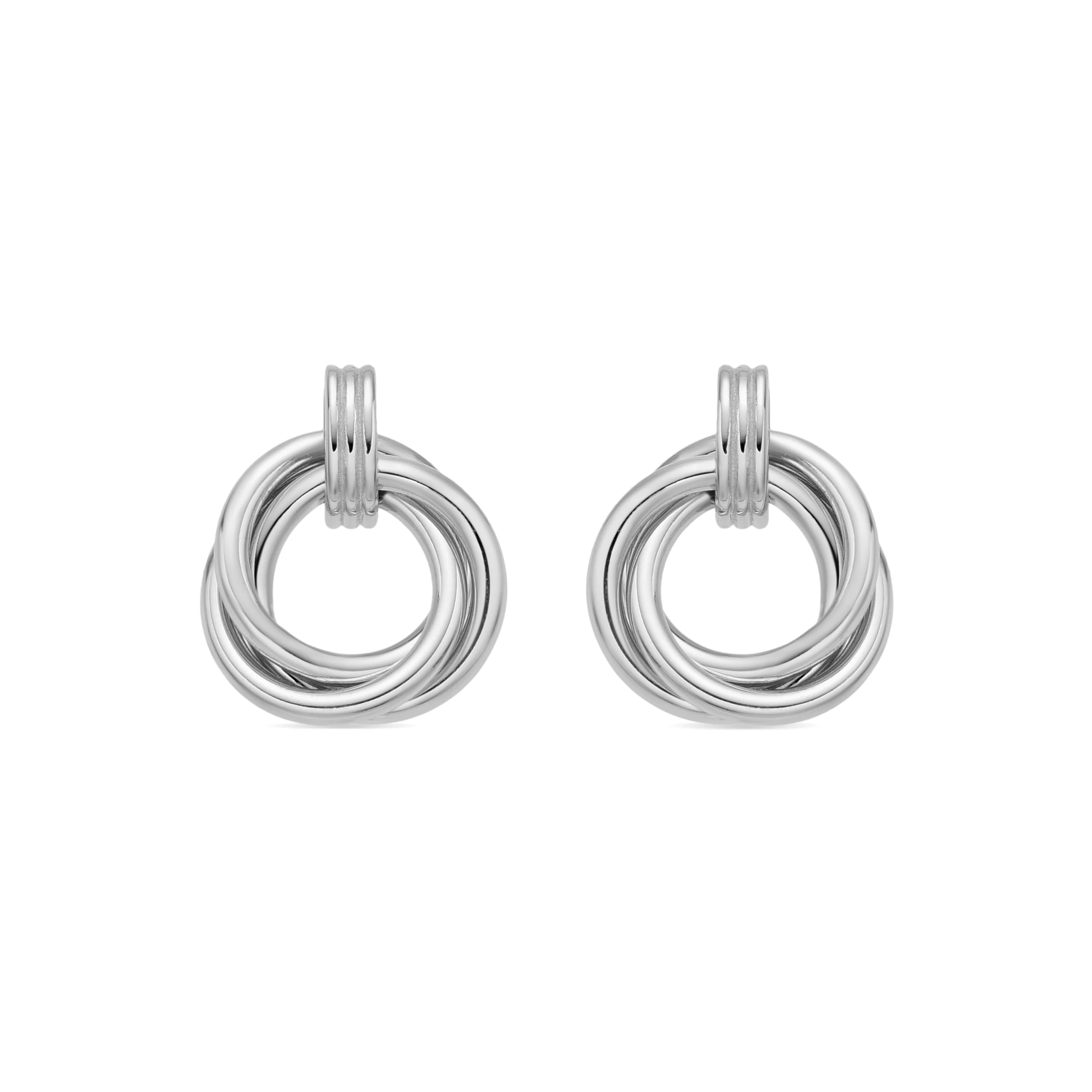 Pendientes de Plata de Ley 925 y Circonita Brillante acabado rodio - Imad