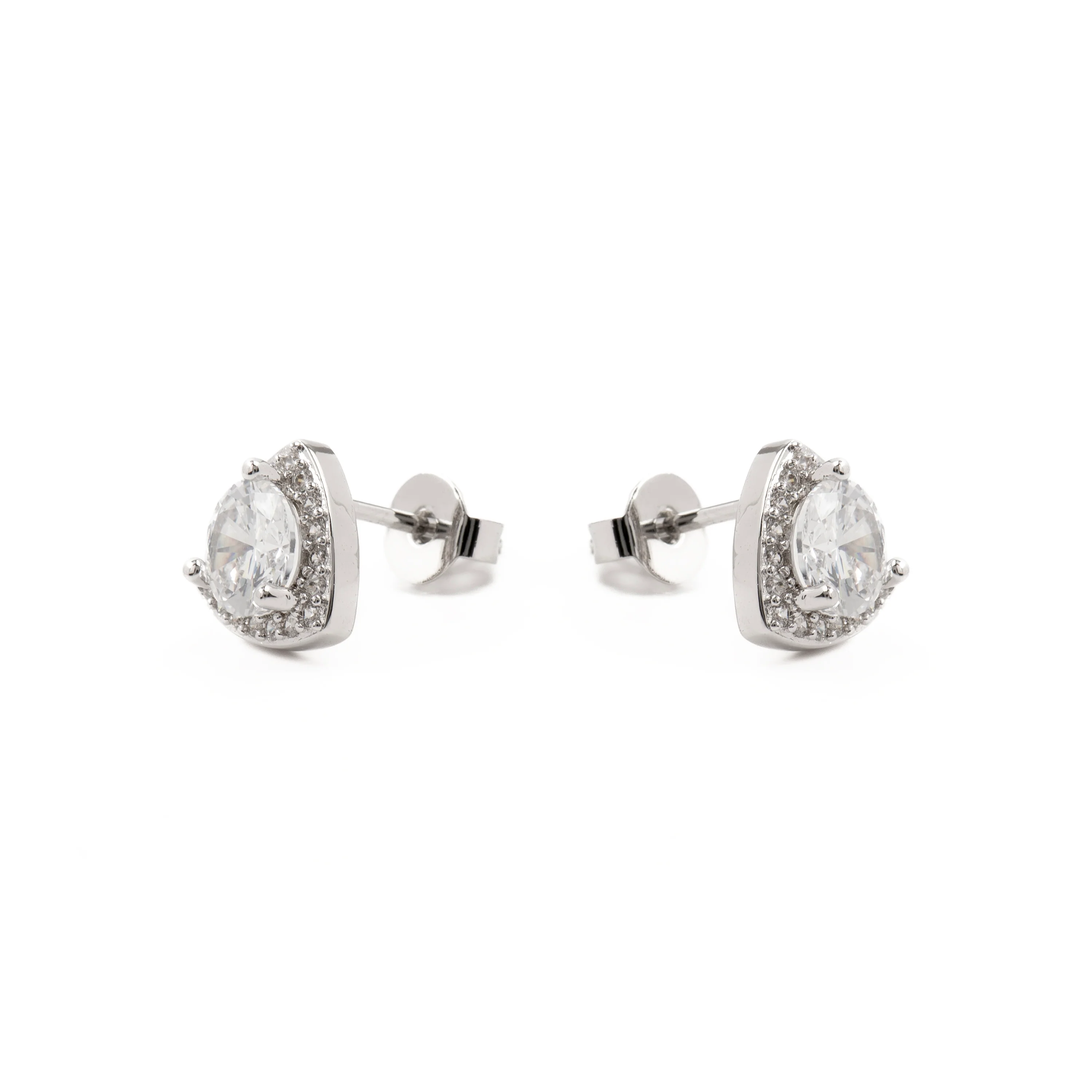 Pendientes de Circonita Brillante acabados en rodio - Imli - Image 2