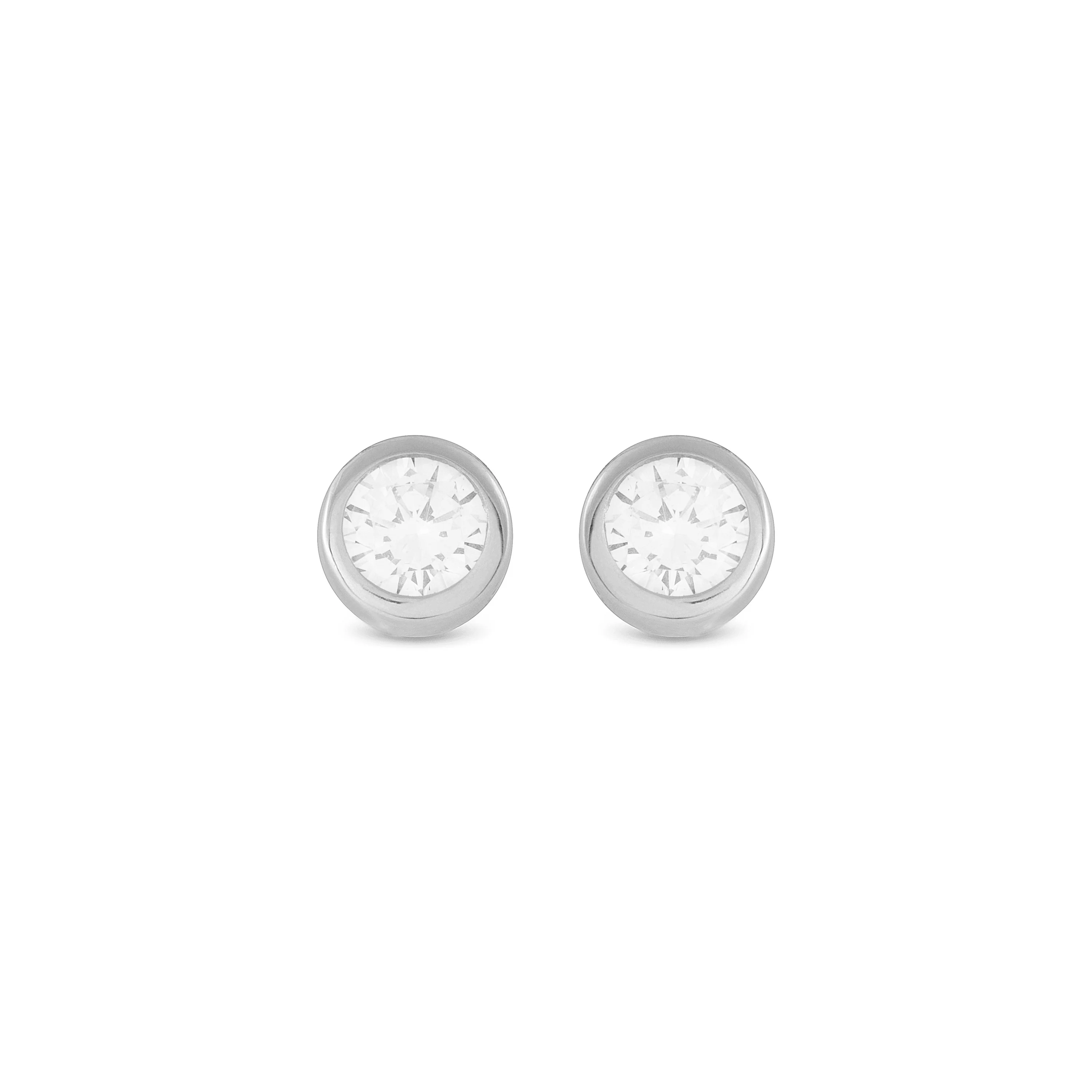 Pendientes de Plata de Ley 925 con Circonita Brillante acabados en rodio - Imrak