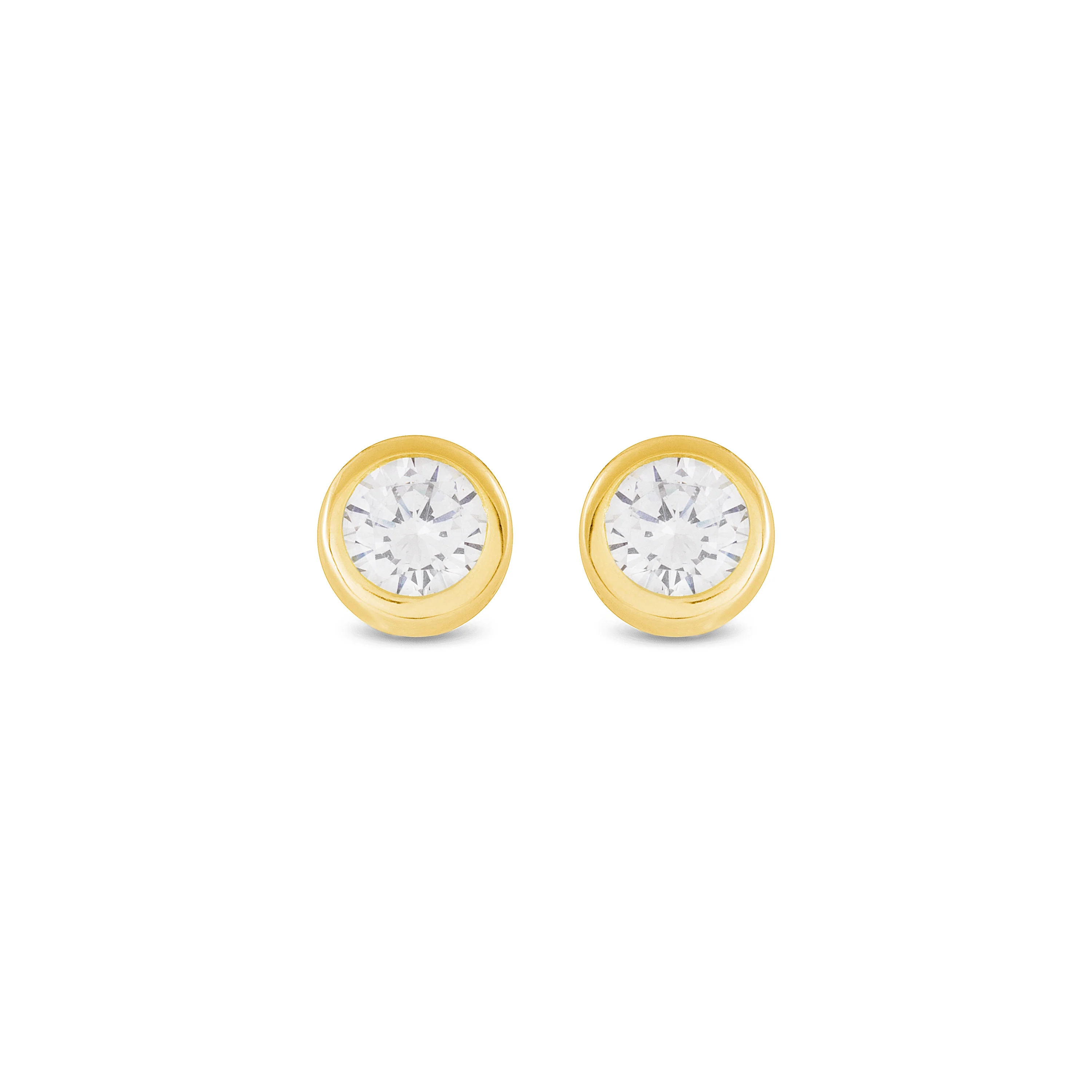 Pendientes de Plata de Ley 925 con Circonita Brillante acabados oro amarillo 18K - Imrak