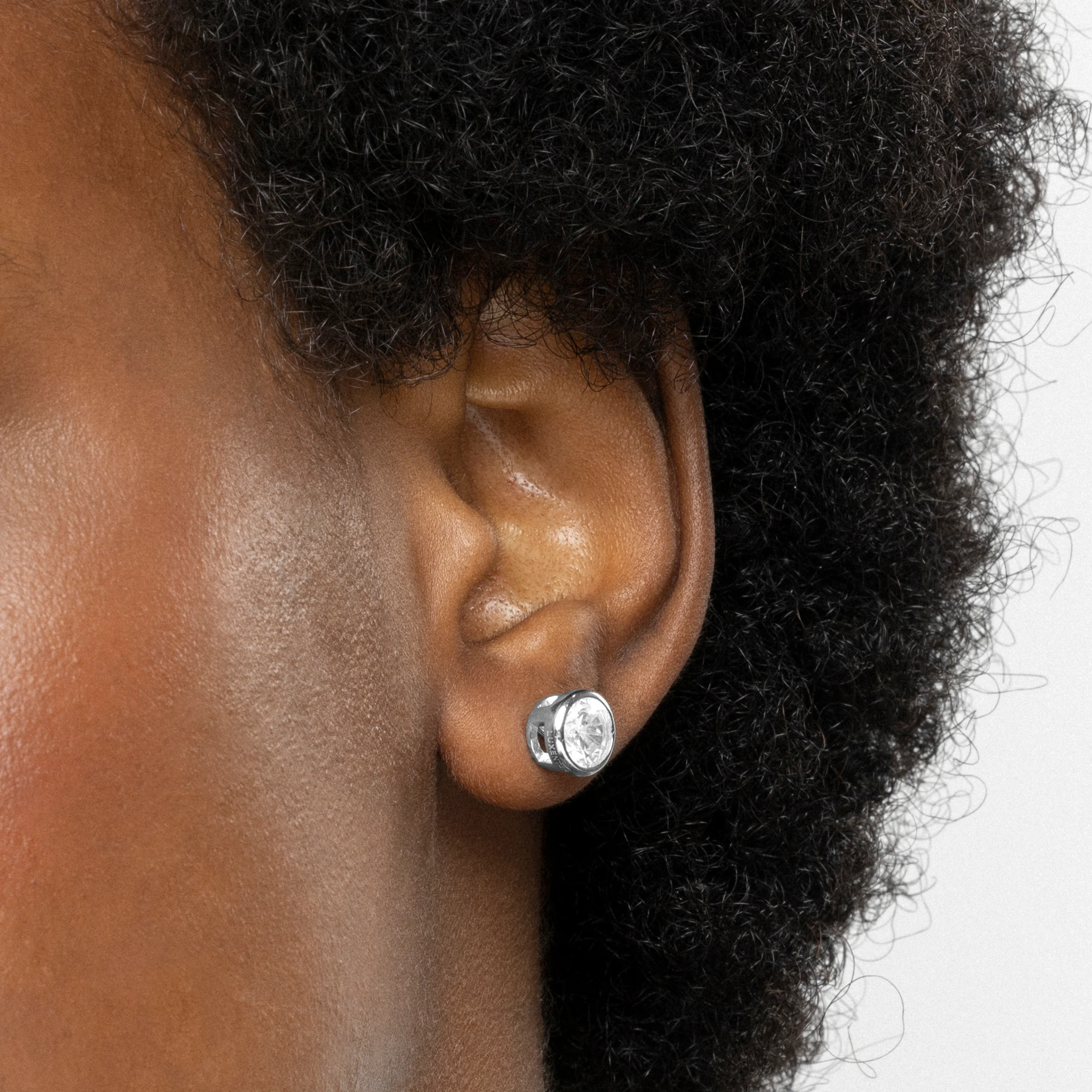 Pendientes de Plata de Ley 925 de 8mm con Circonita acabados en rodio - Imrak - Image 3