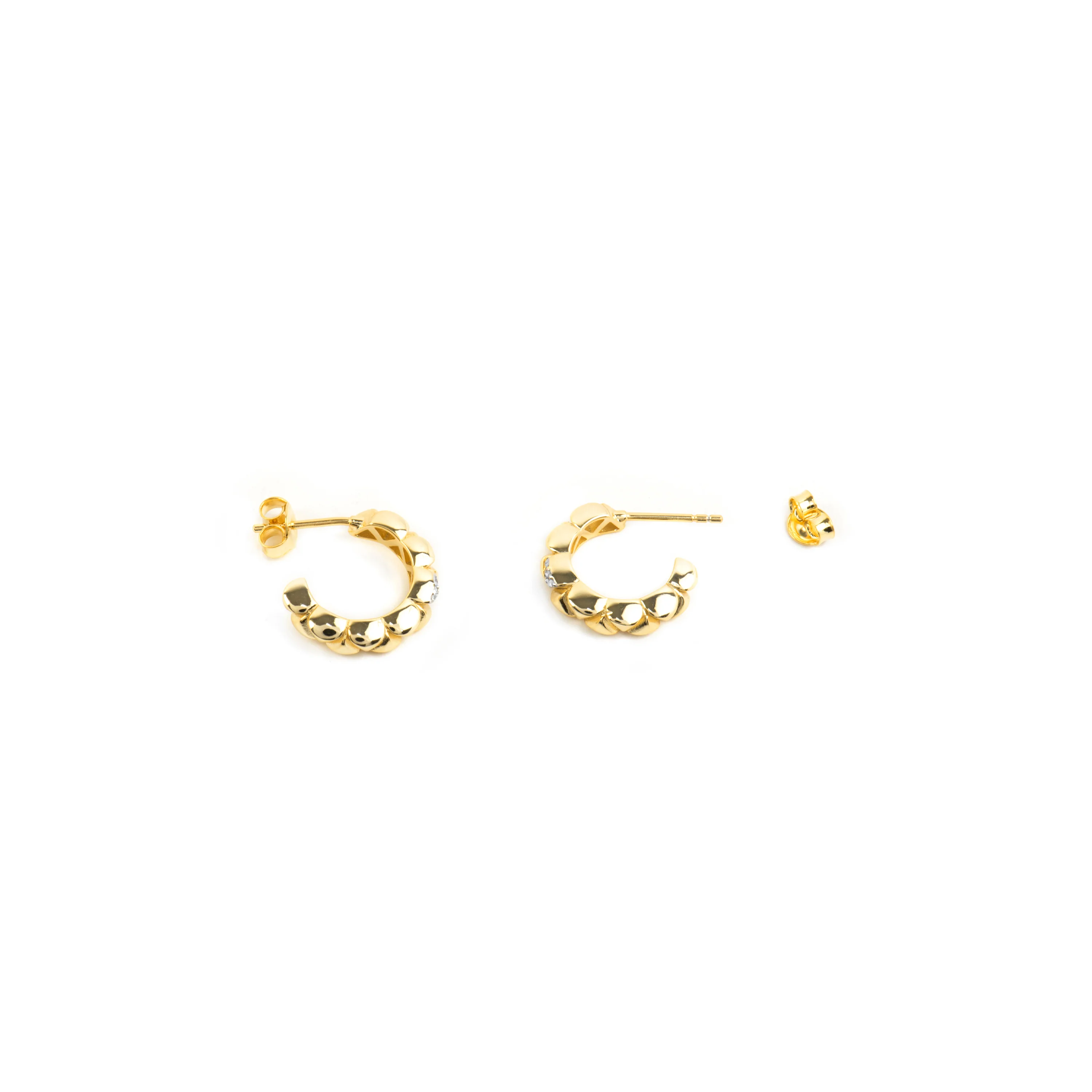 Pendientes de Plata de Ley 925 y Circonita Brillante acabado oro amarillo de 18k - Imwa - Image 5