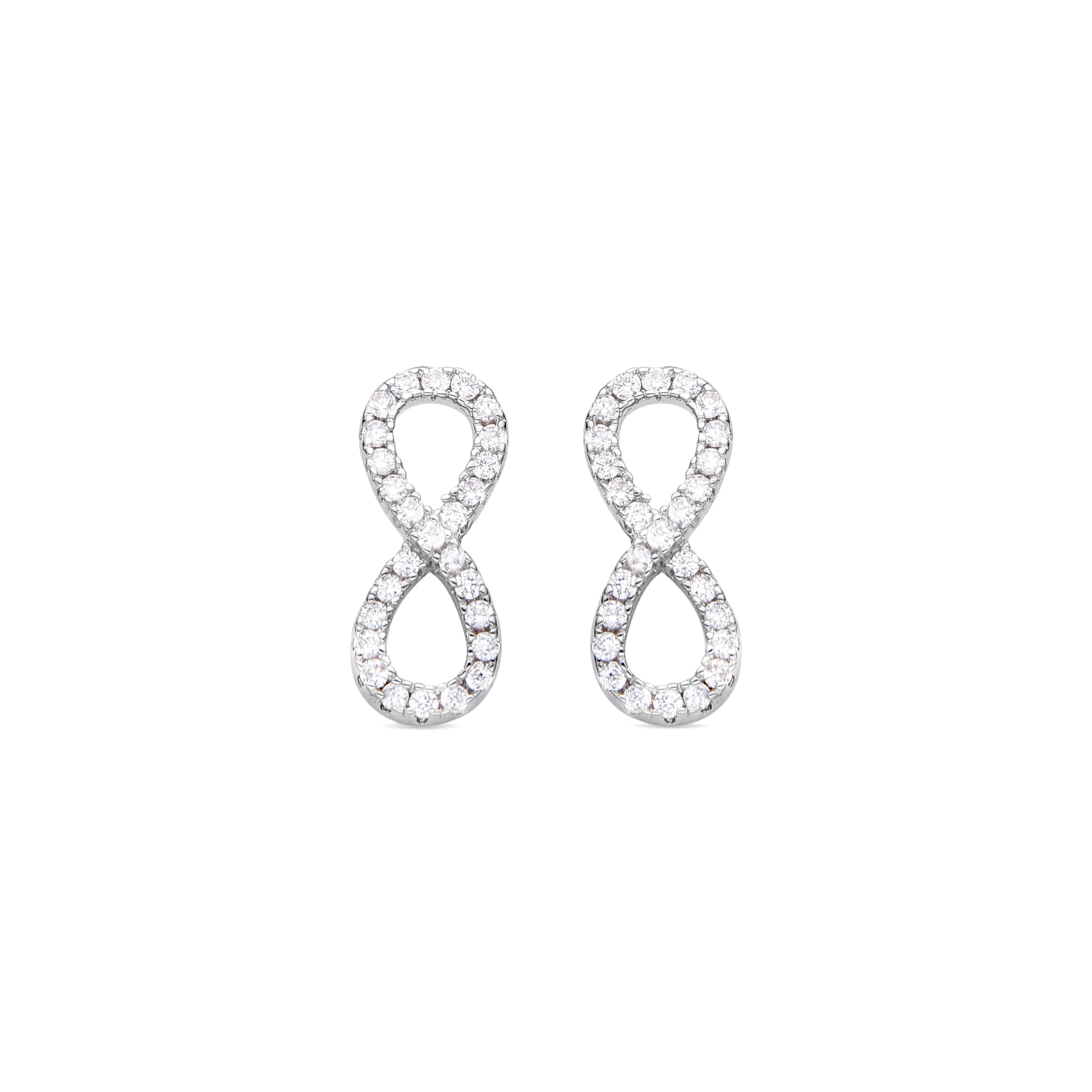 Pendientes de Circonita Brillante acabados en rodio - Infinity