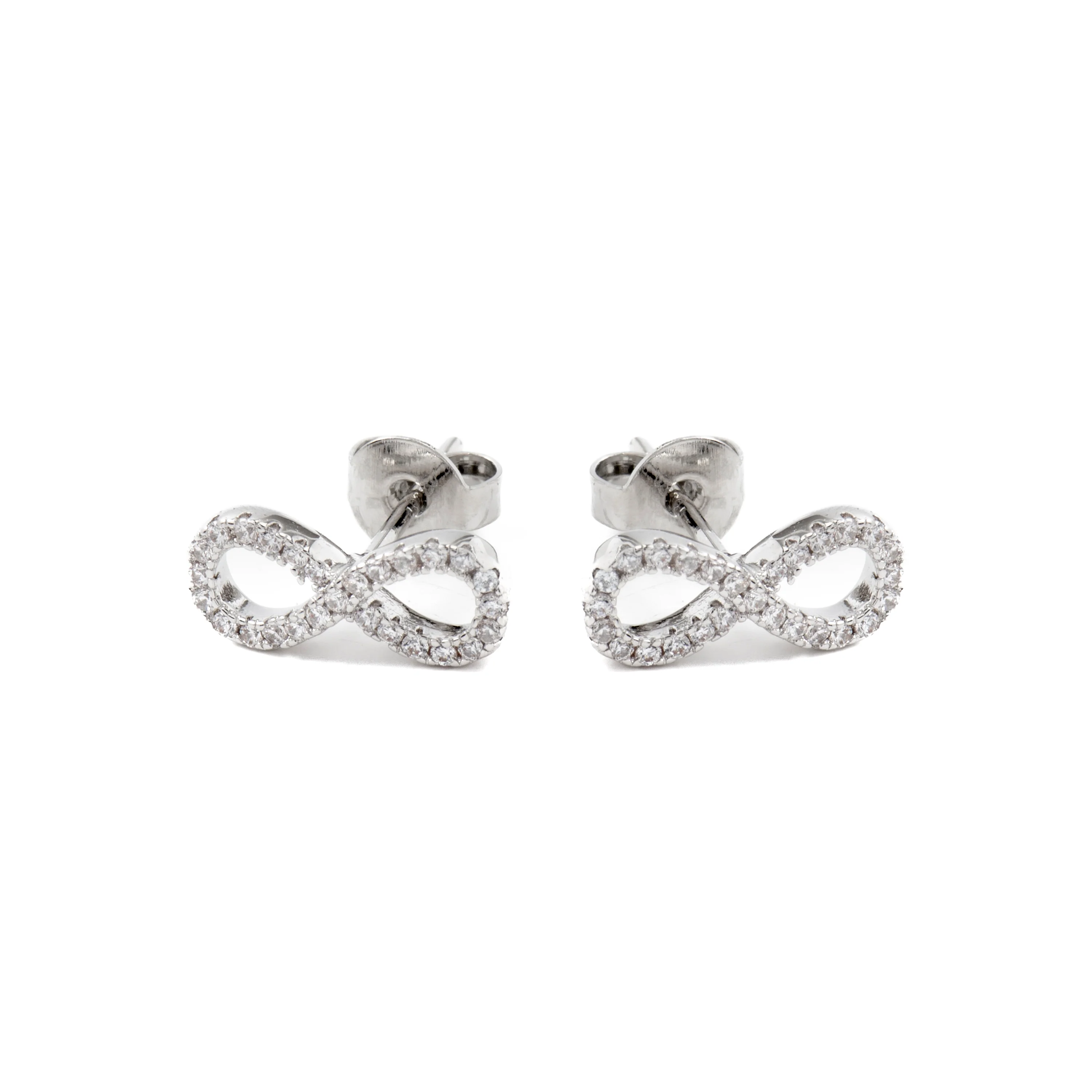 Pendientes de Circonita Brillante acabados en rodio - Infinity - Image 3