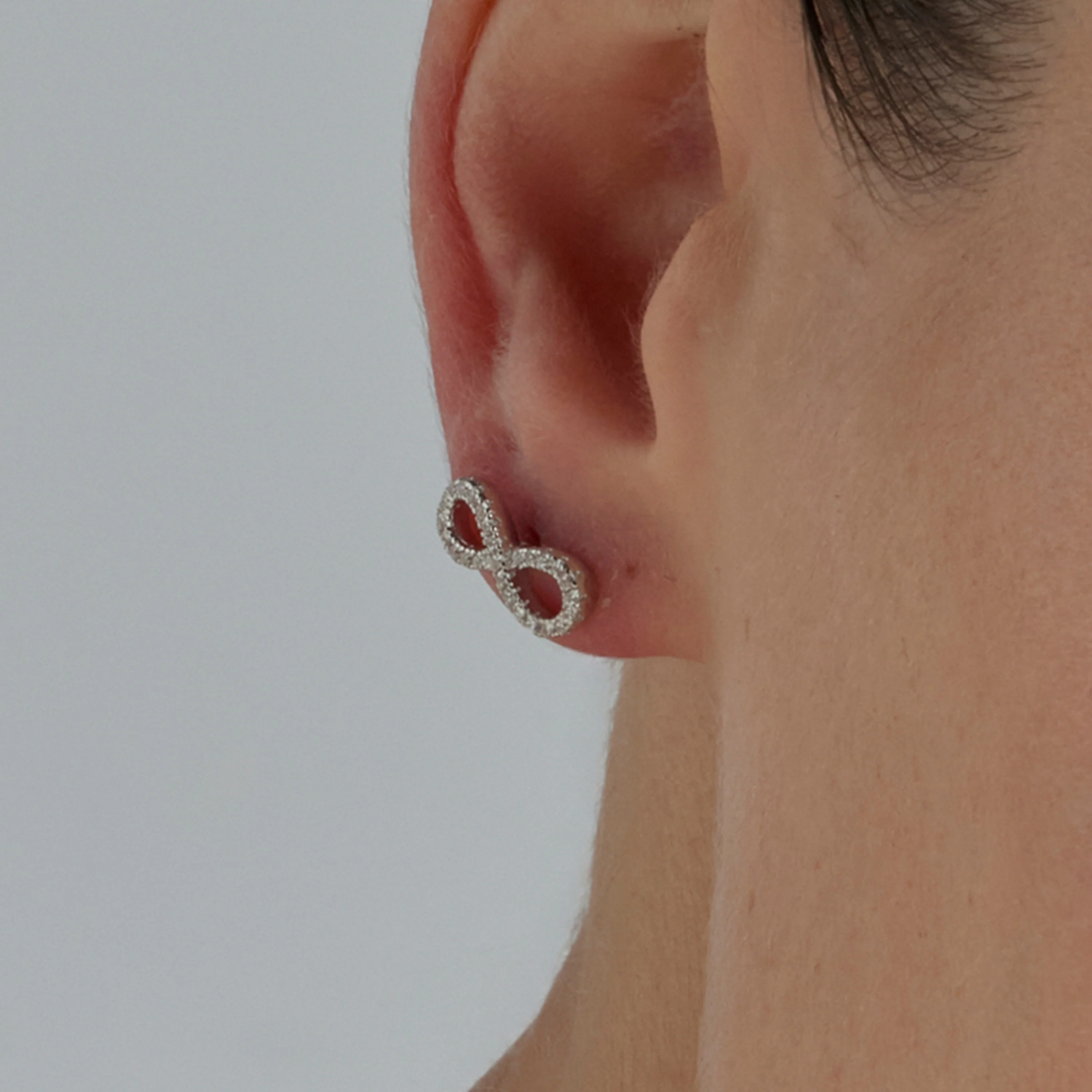Pendientes de Circonita Brillante acabados en rodio - Infinity - Image 4
