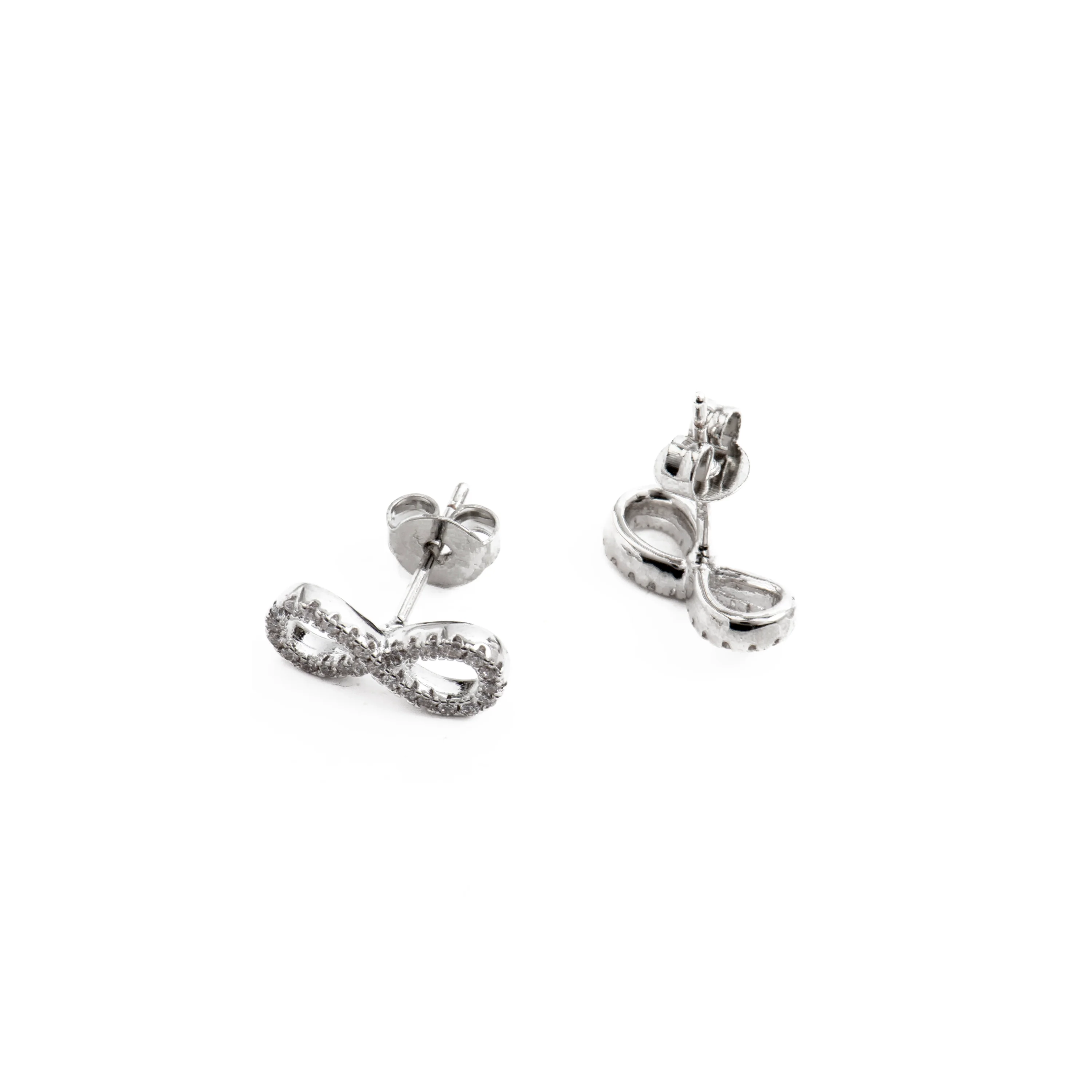 Pendientes de Circonita Brillante acabados en rodio - Infinity - Image 5