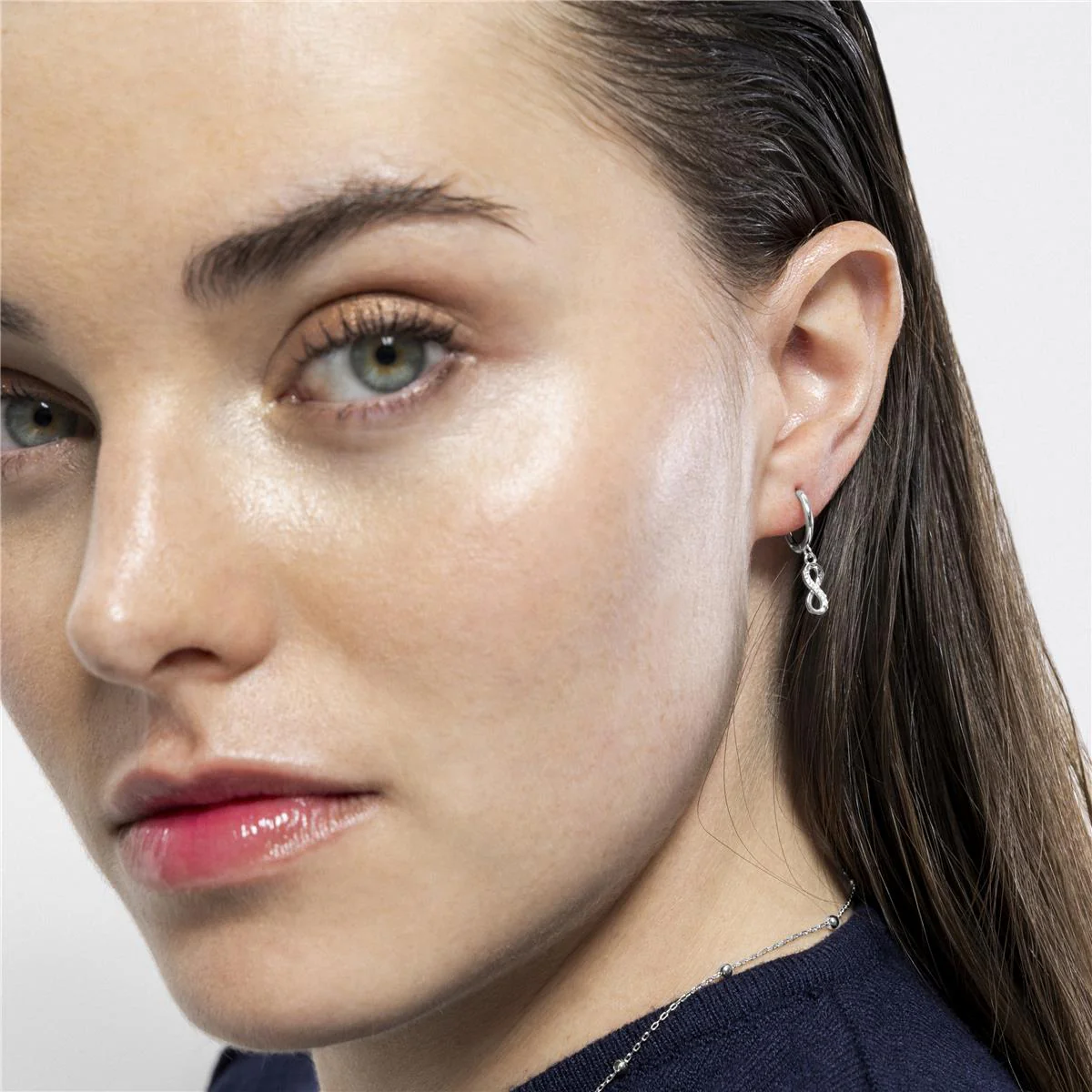Pendientes Infinity Plata de Ley 925 - Infinity BLANCO - Image 2
