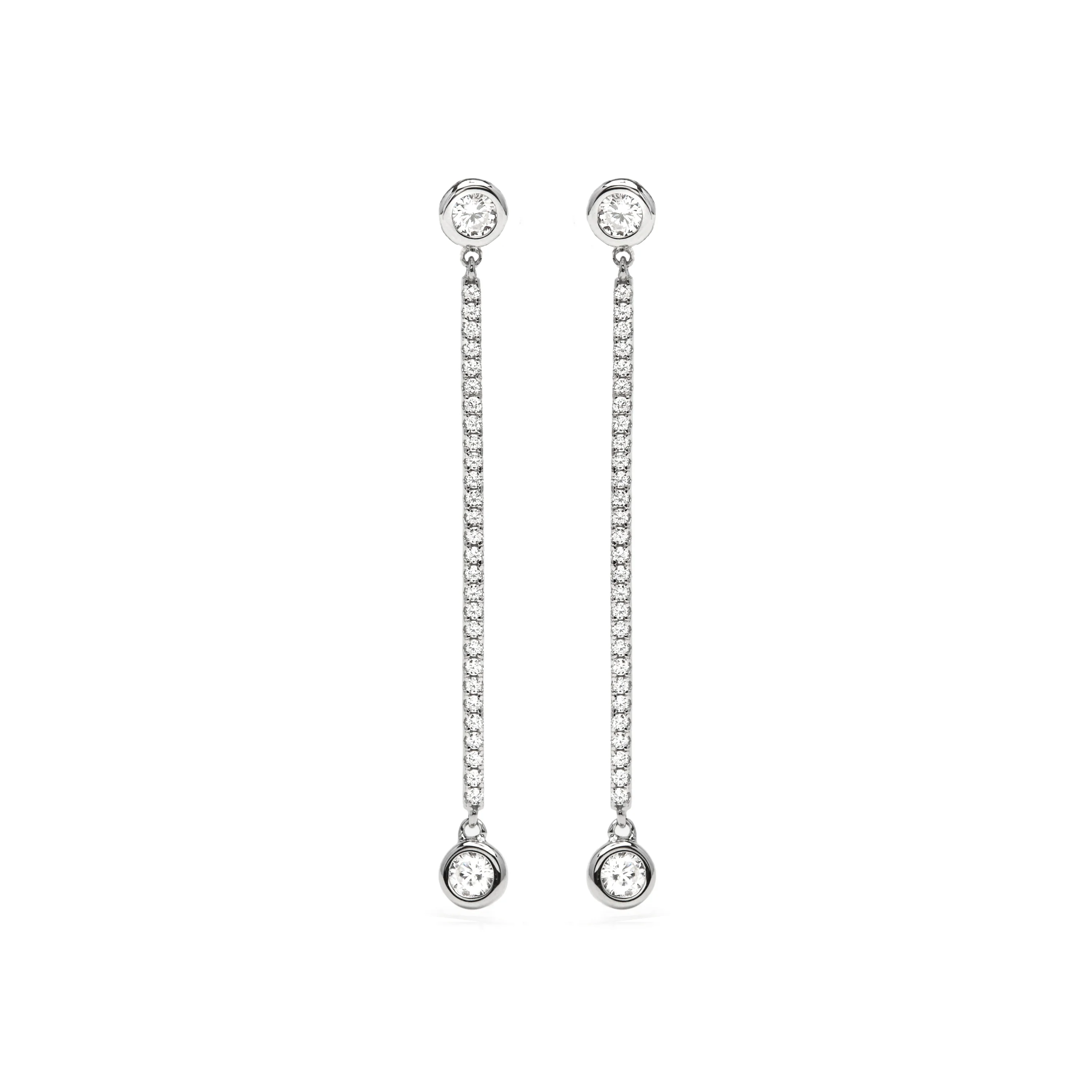 Pendientes de Plata de Ley 925 y Circonita Brillante acabado en rodio - Iperio