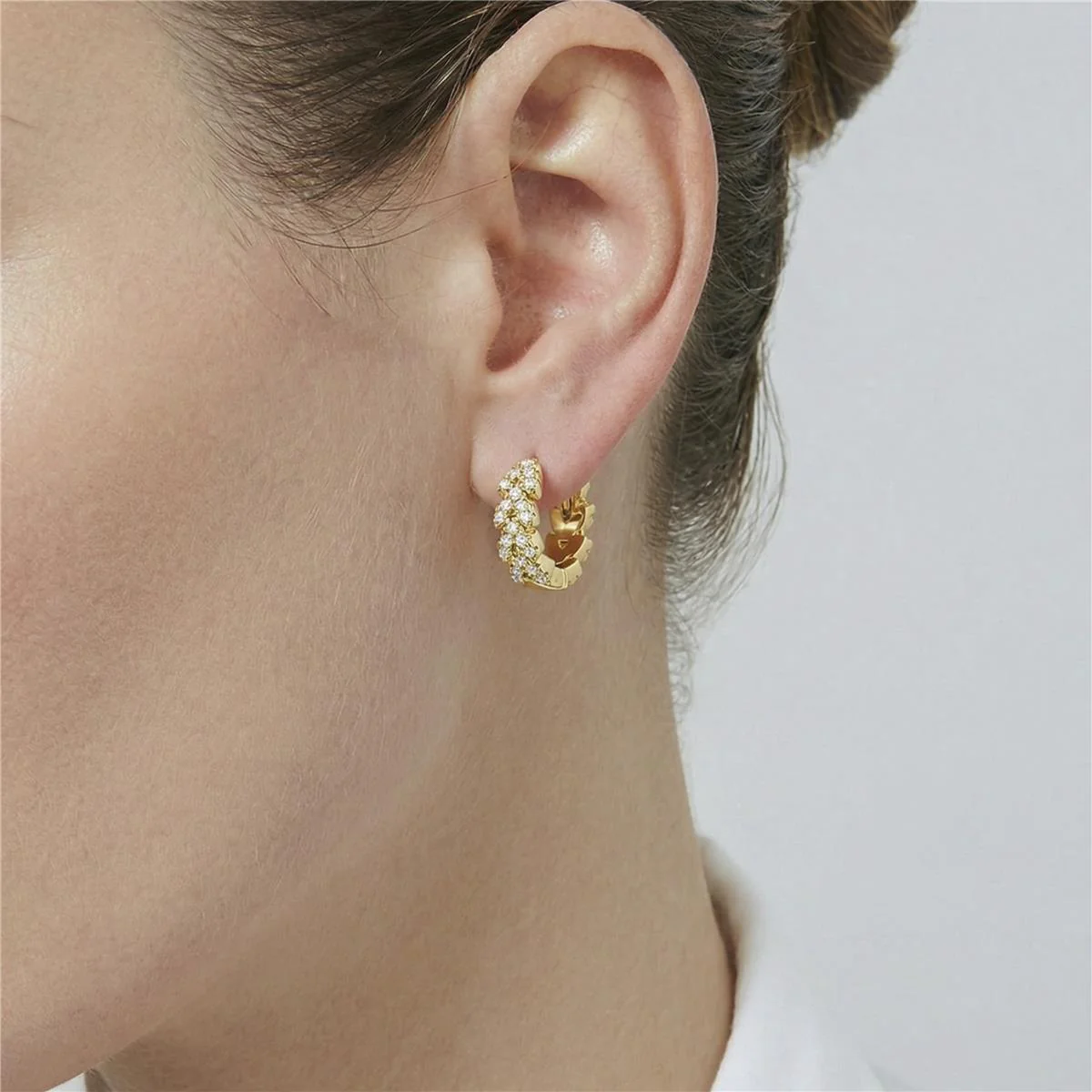 Pendientes de Circonita Brillante acabado en oro amarillo de 18k - Ireth - Image 6