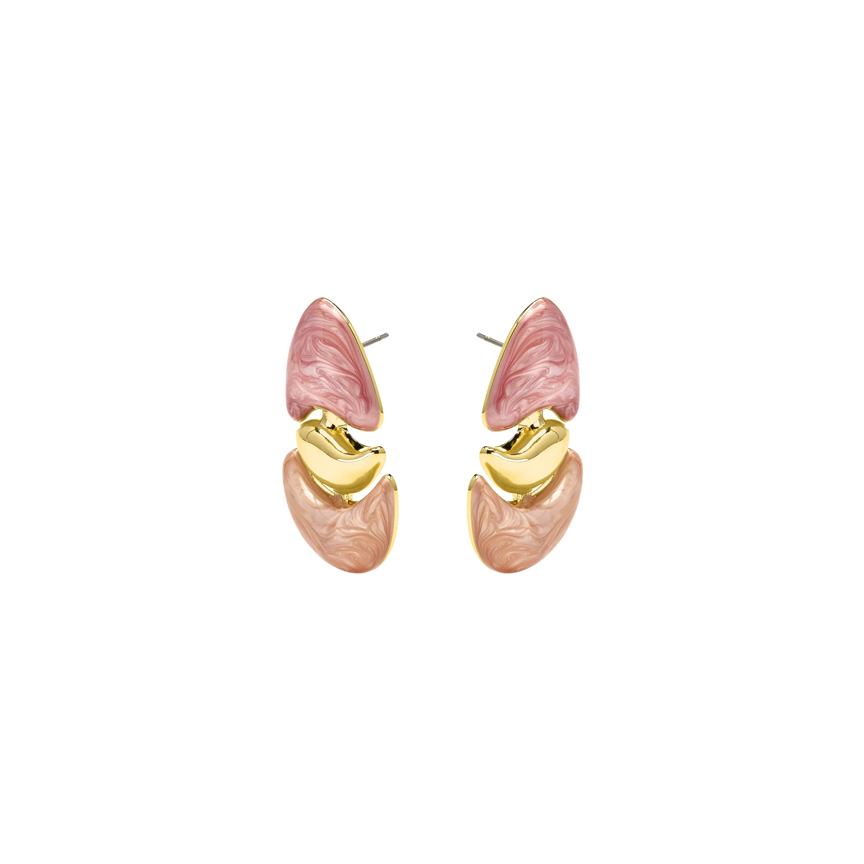 Pendientes Ismaly de Lacado Fucsia acabado oro amarillo de 18k - Image 3