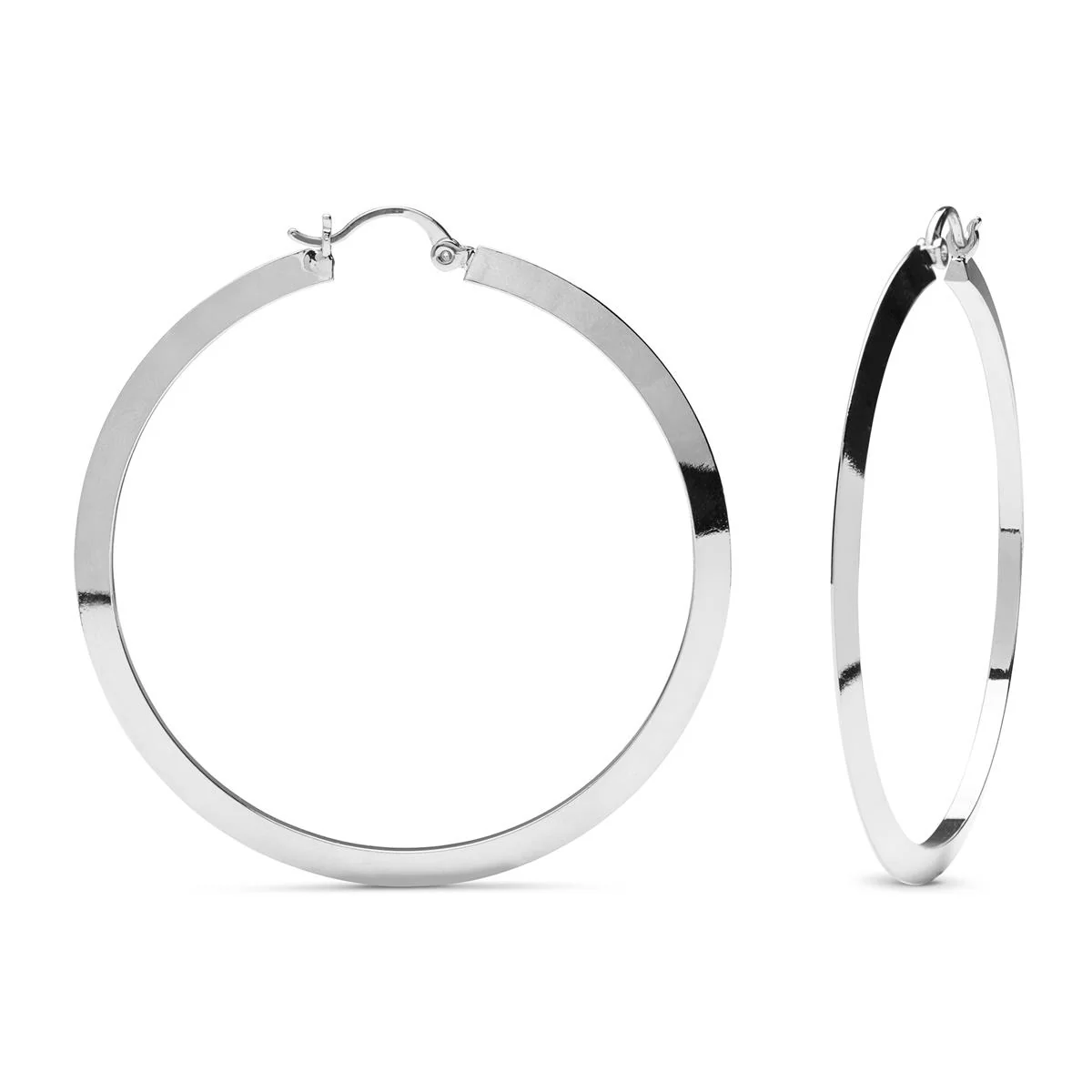 Pendientes Issna acabado en Rodio - 55mm - Issna GRIS