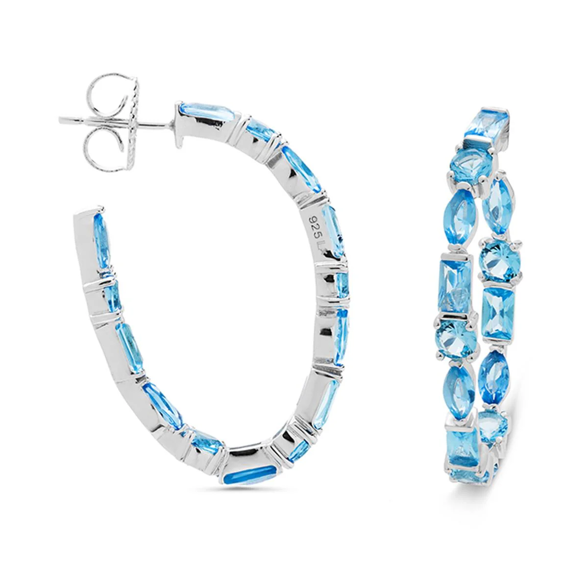 Pendientes Jackra plata y azul topacio CH - Jackra AZUL
