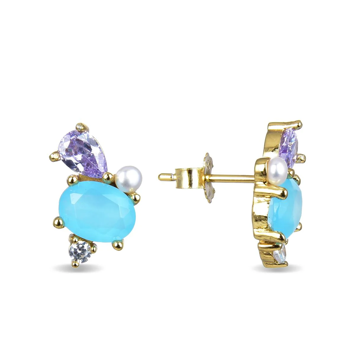 Pendientes Jena Plata De Ley 925 - Jena MULTICOLOR