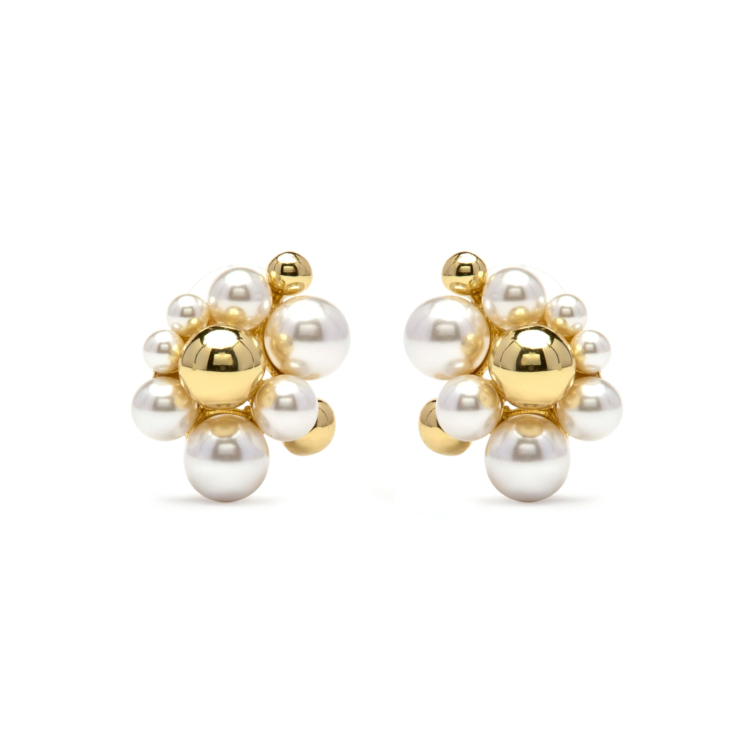 Pendientes de Perla Blanca acabado en oro amarillo 18k - Jenrak