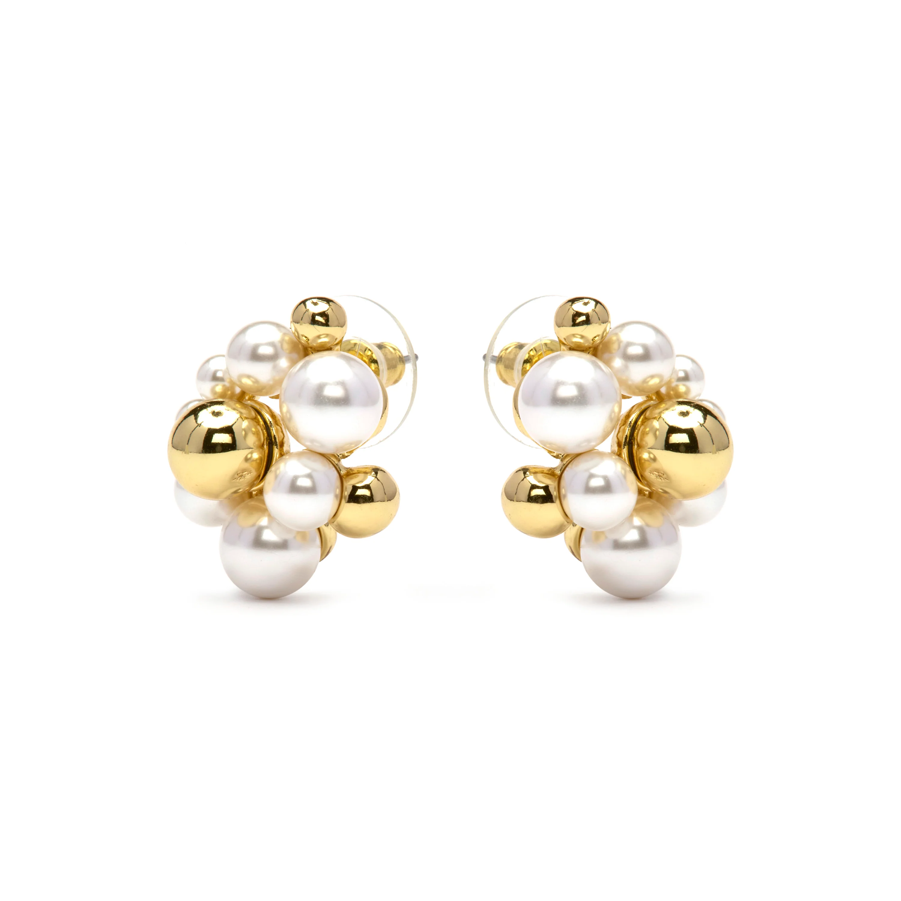 Pendientes de Perla Blanca acabado en oro amarillo 18k - Jenrak - Image 3