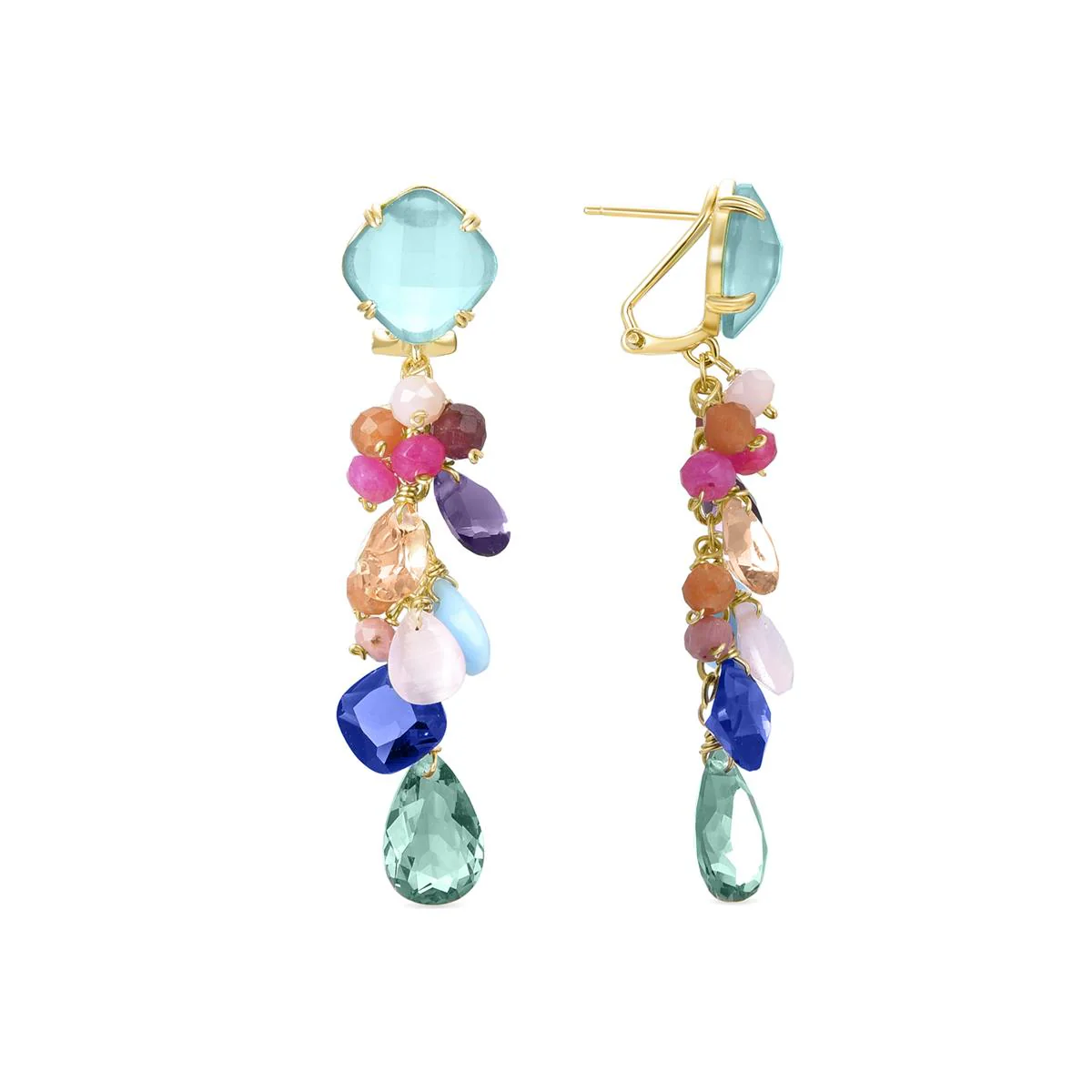 Pendientes Juba Plata De Ley 925 - Juba MULTICOLOR