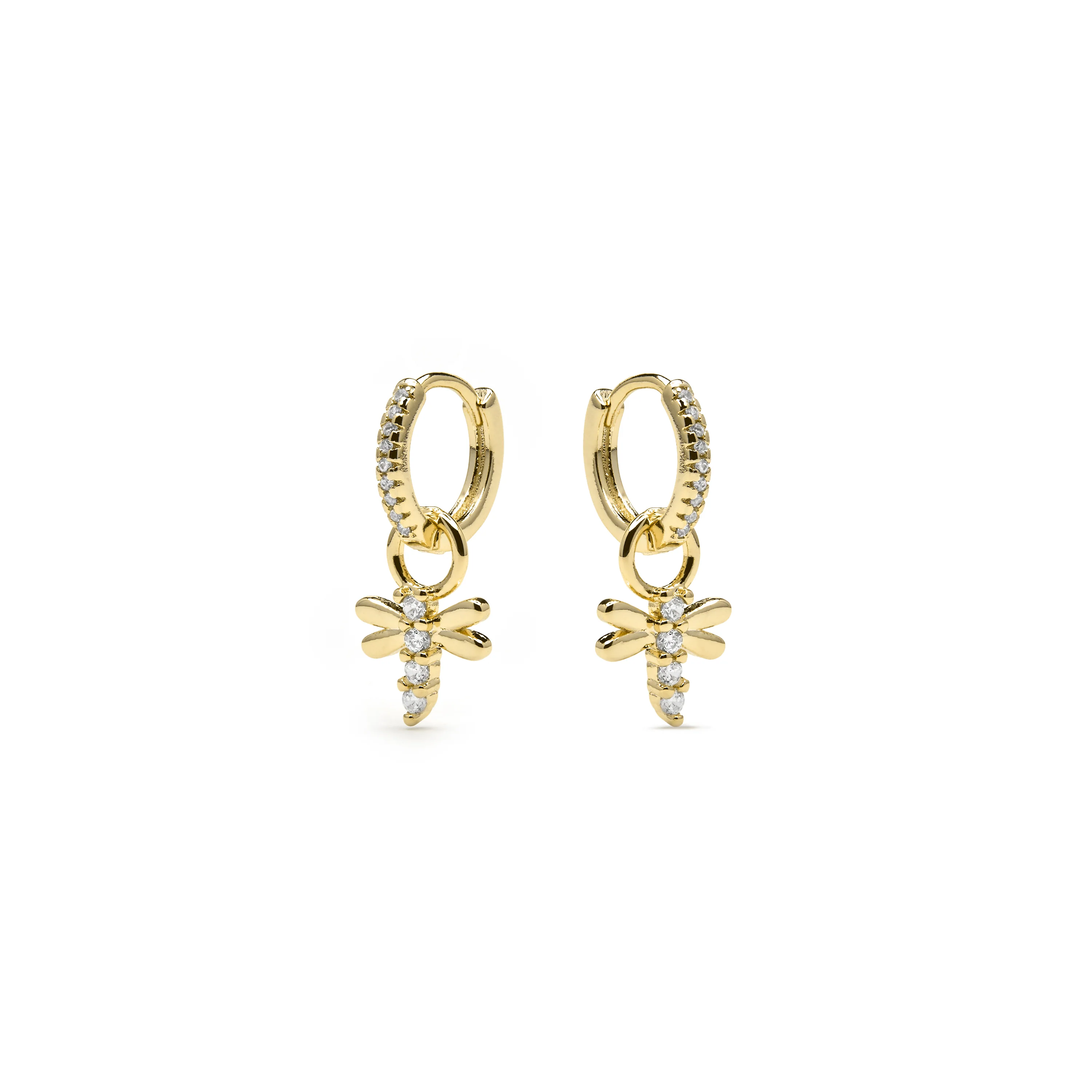 Pendientes acabado oro amarillo de 18k y Circonita Brillante - Jukel - Image 3