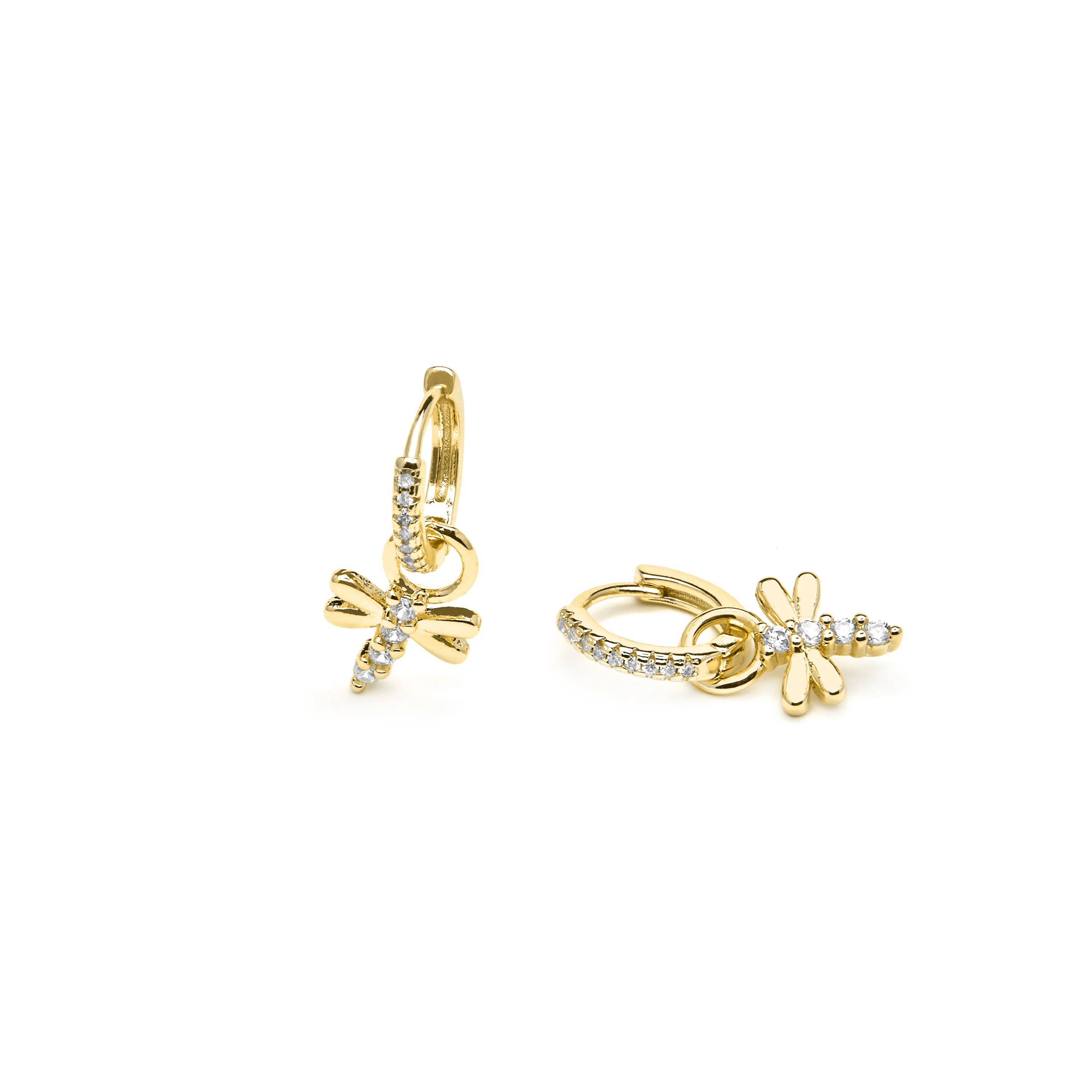 Pendientes acabado oro amarillo de 18k y Circonita Brillante - Jukel - Image 4