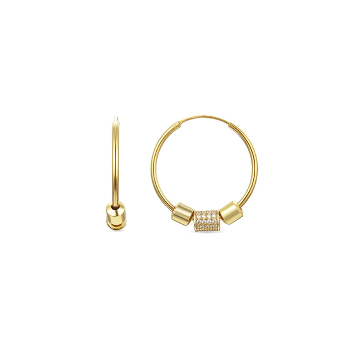 Pendientes Jussa Hematite y Baño de Oro amarillo - Jussa AMARILLO