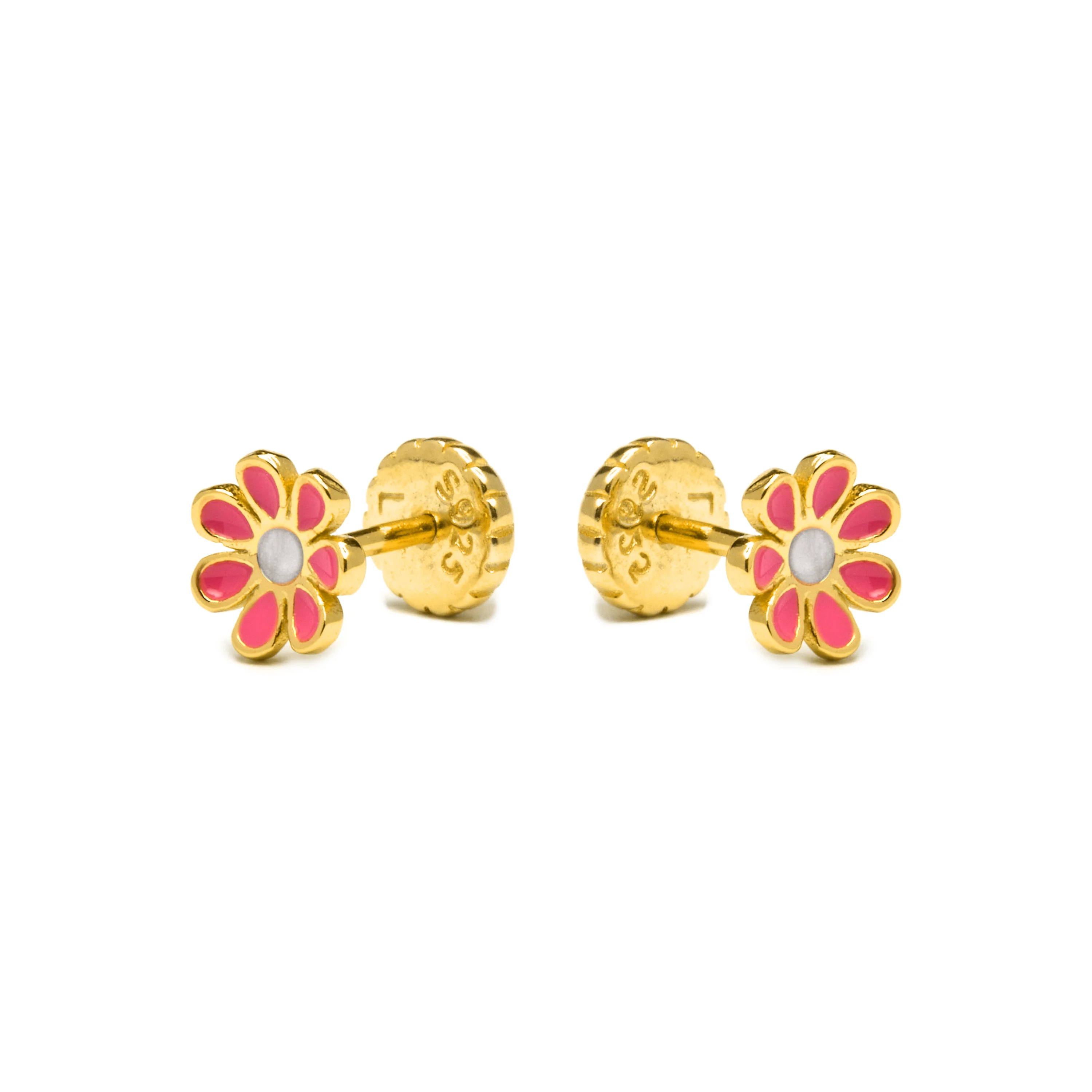 Pendientes de Plata de Ley 925 acabados en oro amarillo 18K - Kacel - Image 3