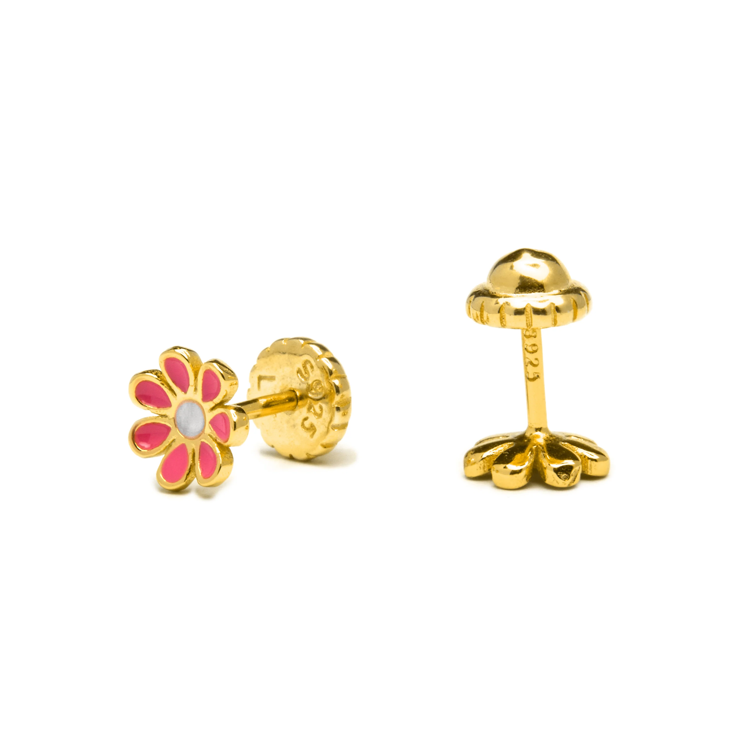 Pendientes de Plata de Ley 925 acabados en oro amarillo 18K - Kacel - Image 4