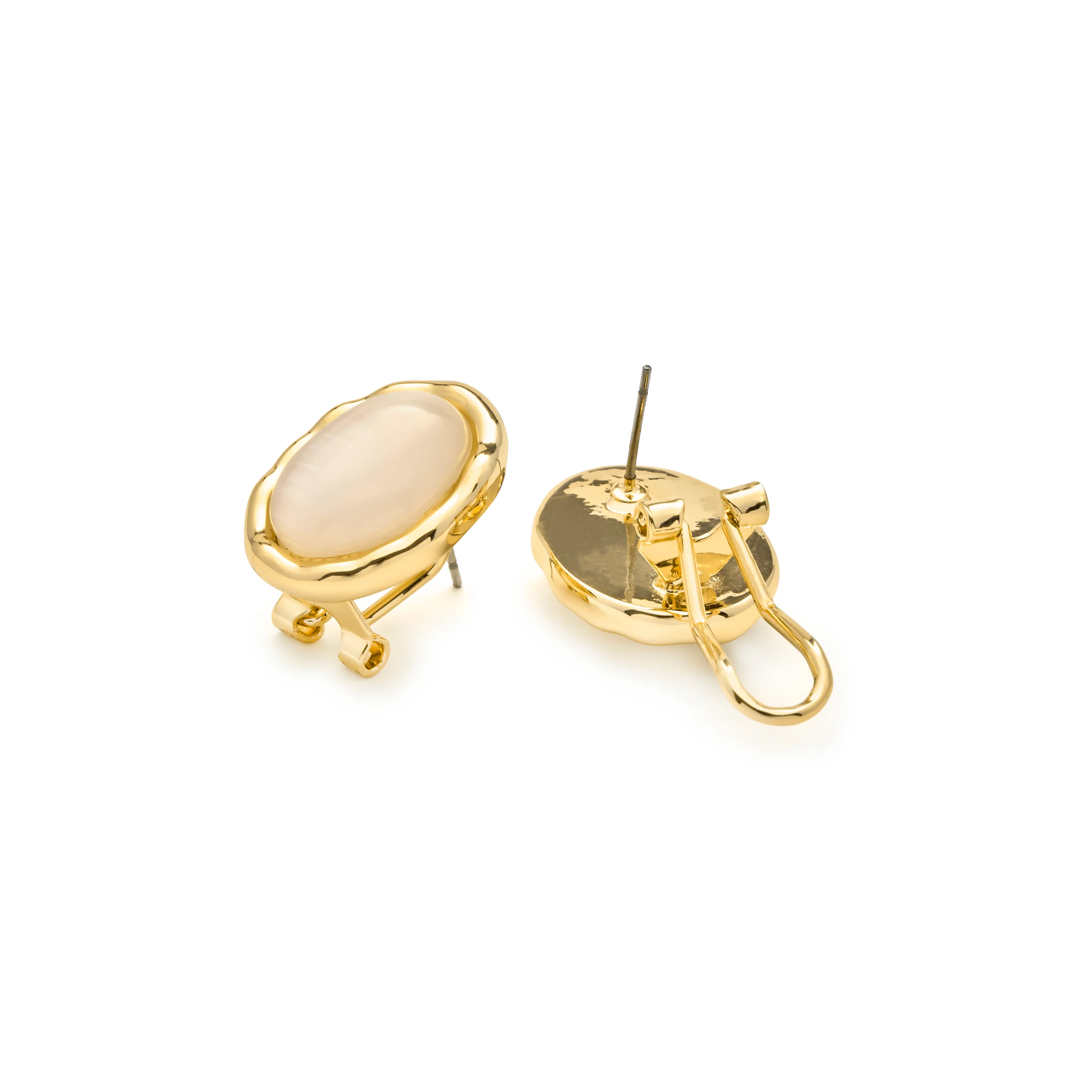 Pendientes de Ojo de Gato acabado en oro amarillo 18k - Kadrea - Image 5