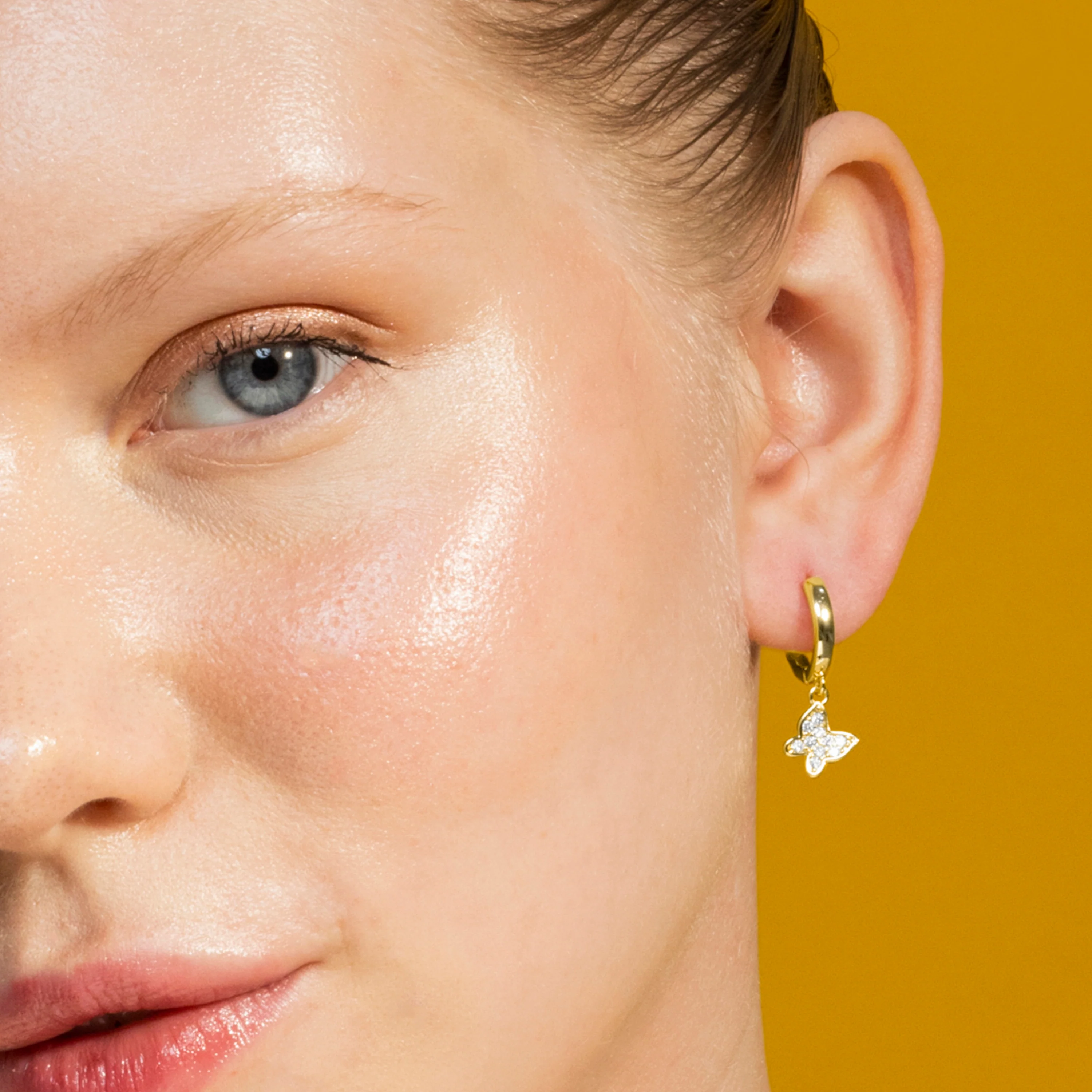 Pendientes de Circonita Brillante acabados en oro amarillo 18K - Kaduro - Image 4