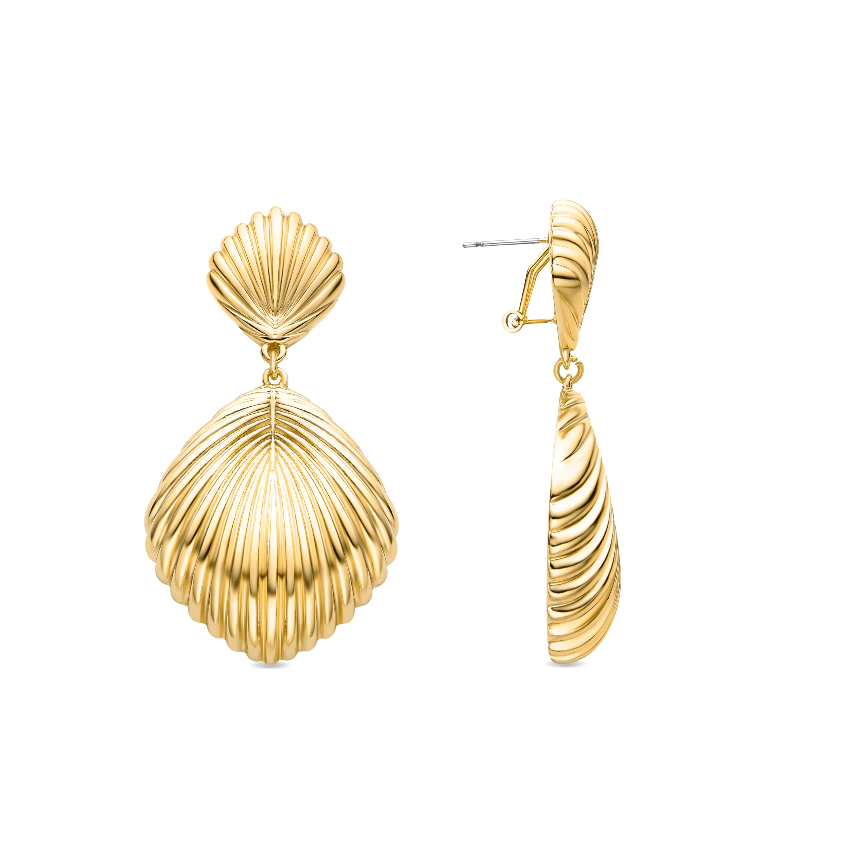 Pendientes acabados en oro amarillo 18K - Kaizal