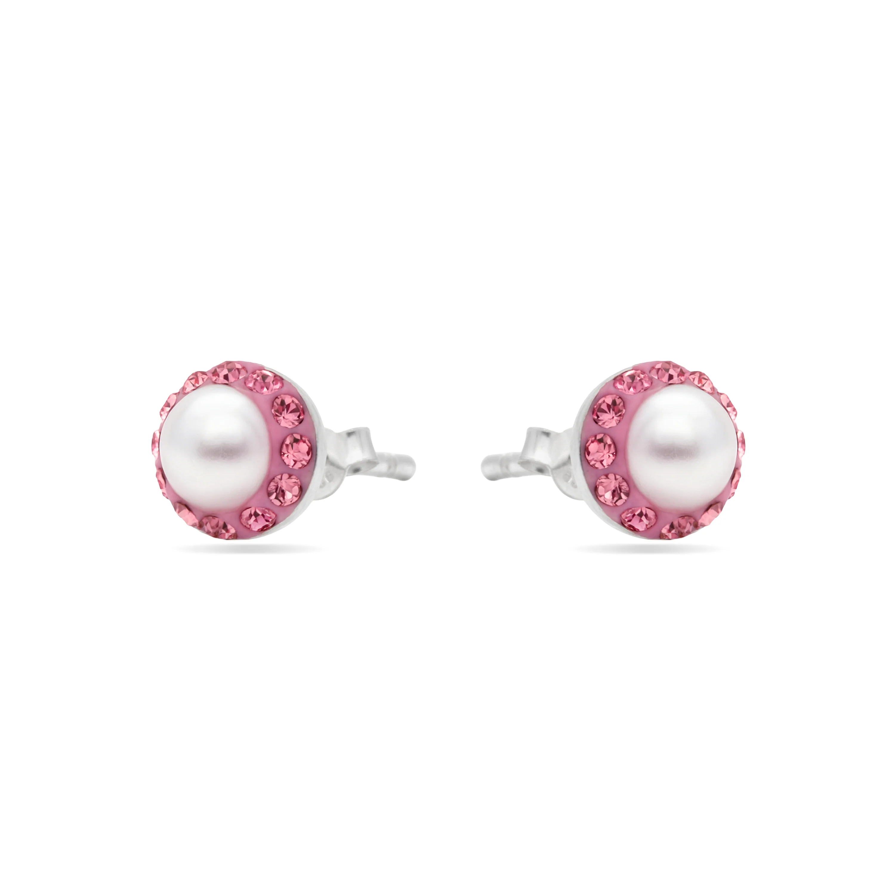 Pendientes de Plata de Ley 925 y Circonita Rosa acabado en rodio - Kapore - Image 2