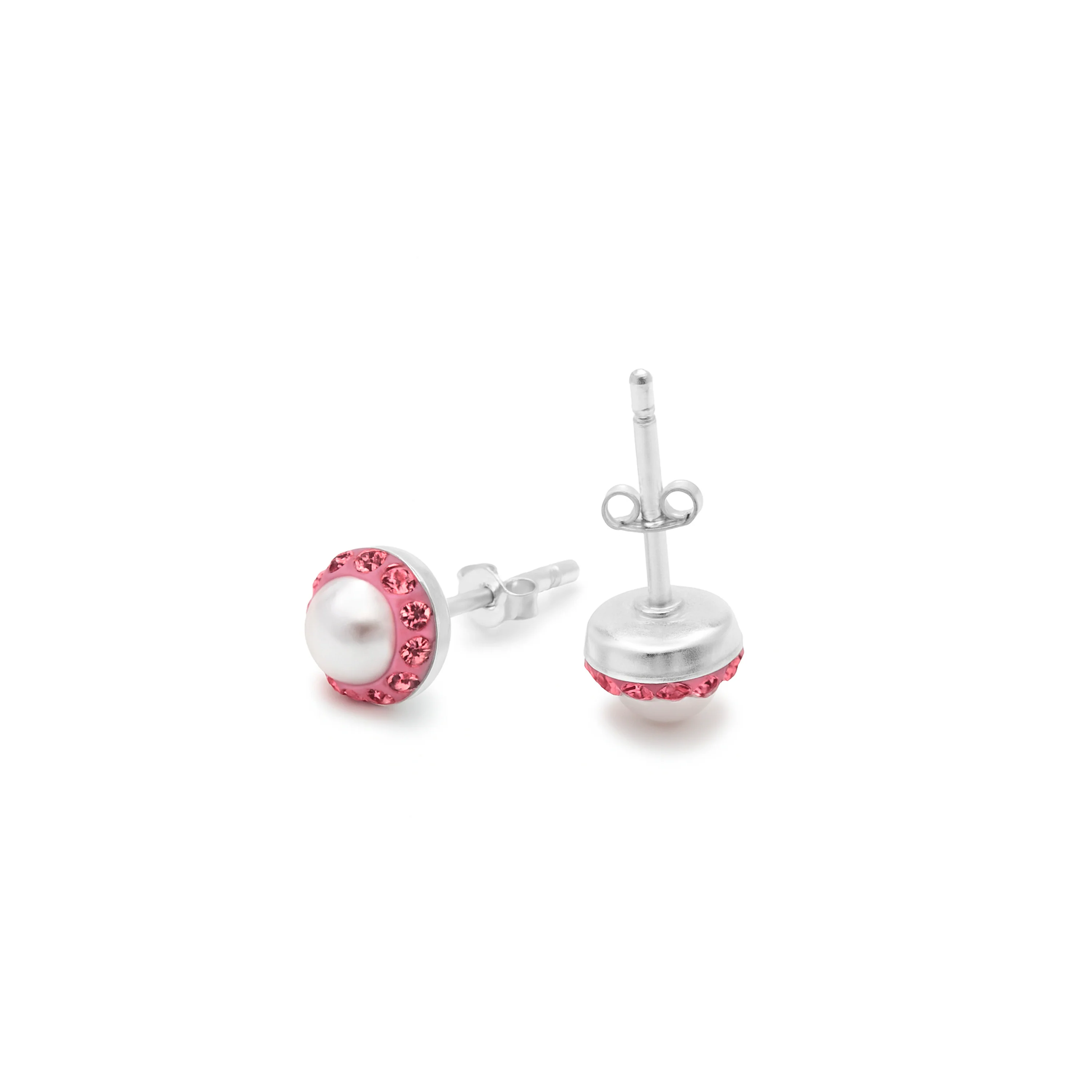 Pendientes de Plata de Ley 925 y Circonita Rosa acabado en rodio - Kapore - Image 3