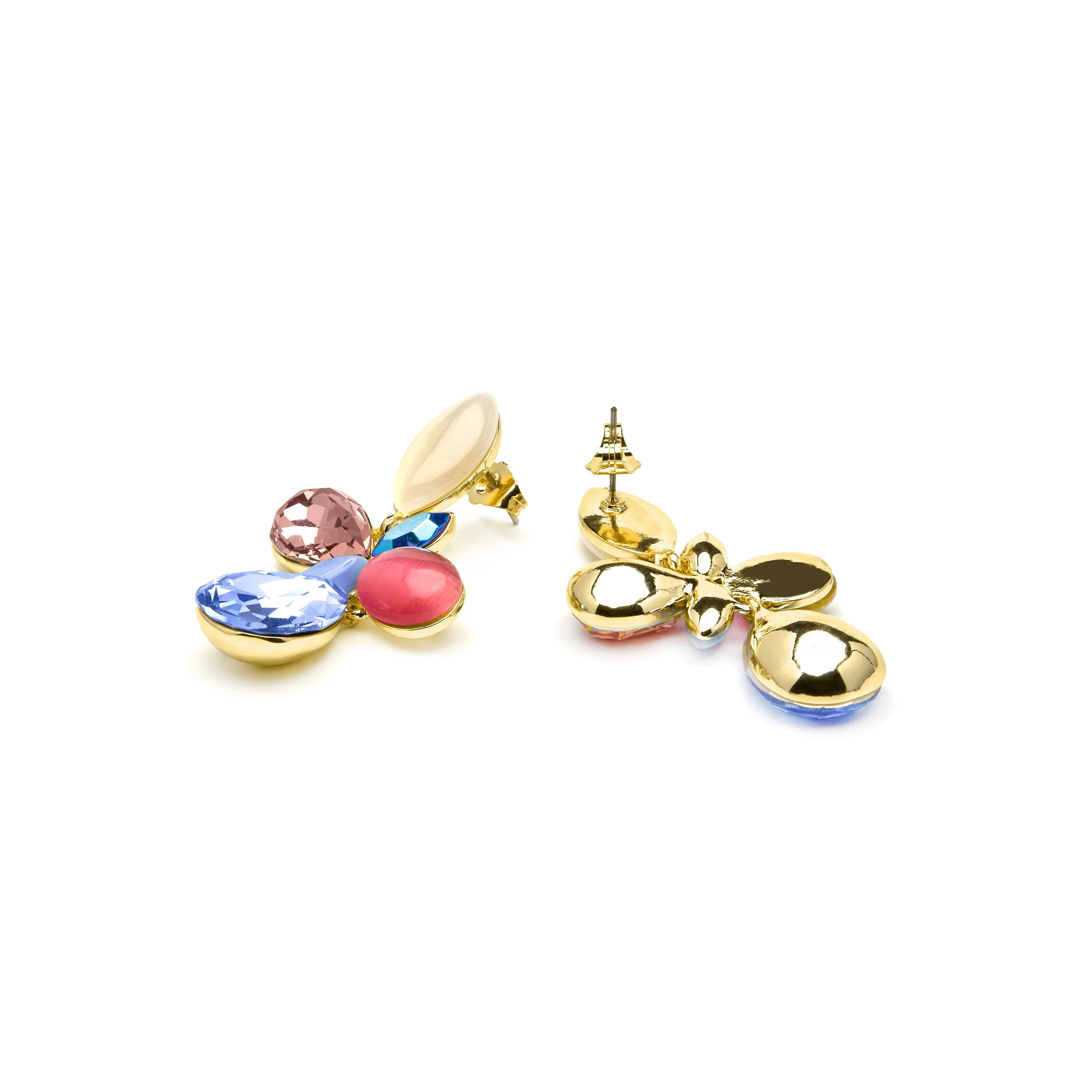 Pendientes acabado oro amarillo de 18k y Cristal Multicolor - Kaya - Image 5