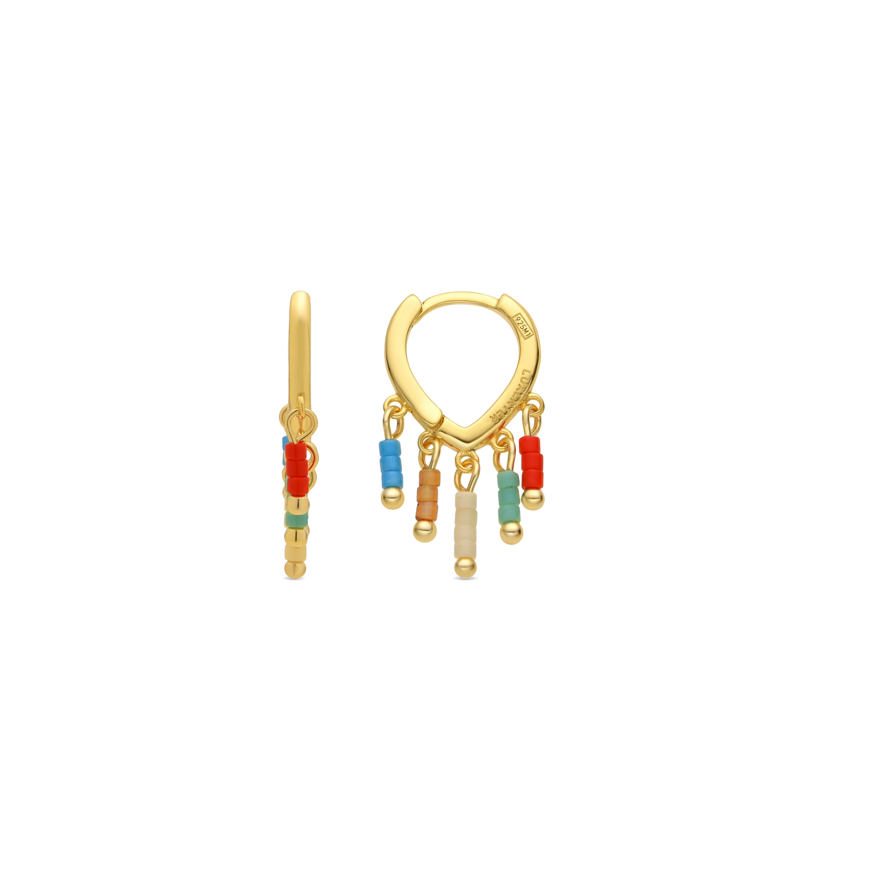Pendientes de Plata de Ley 925 y Lacado Multicolor acabado oro amarillo de 18k - Kelao