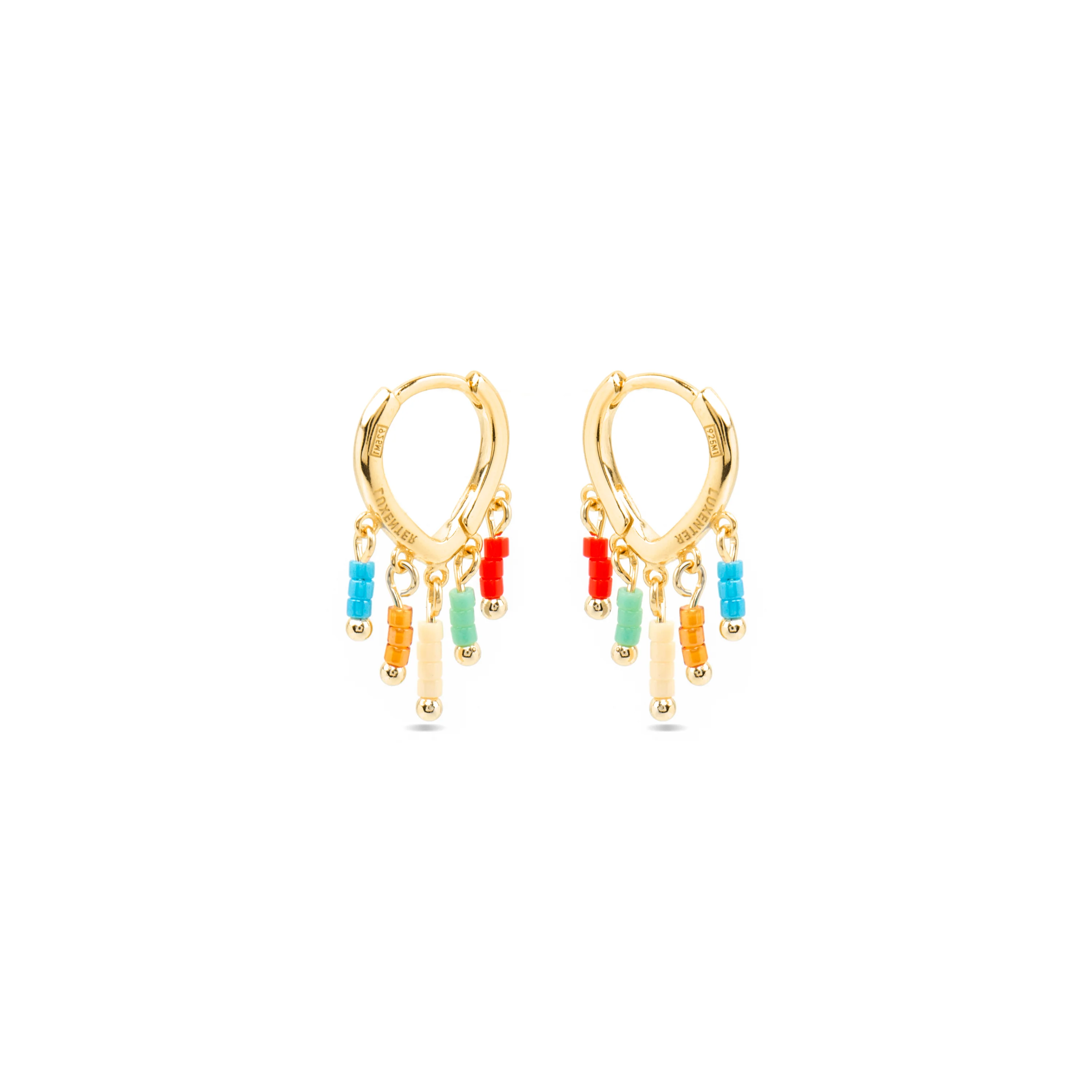 Pendientes de Plata de Ley 925 y Lacado Multicolor acabado oro amarillo de 18k - Kelao - Image 3