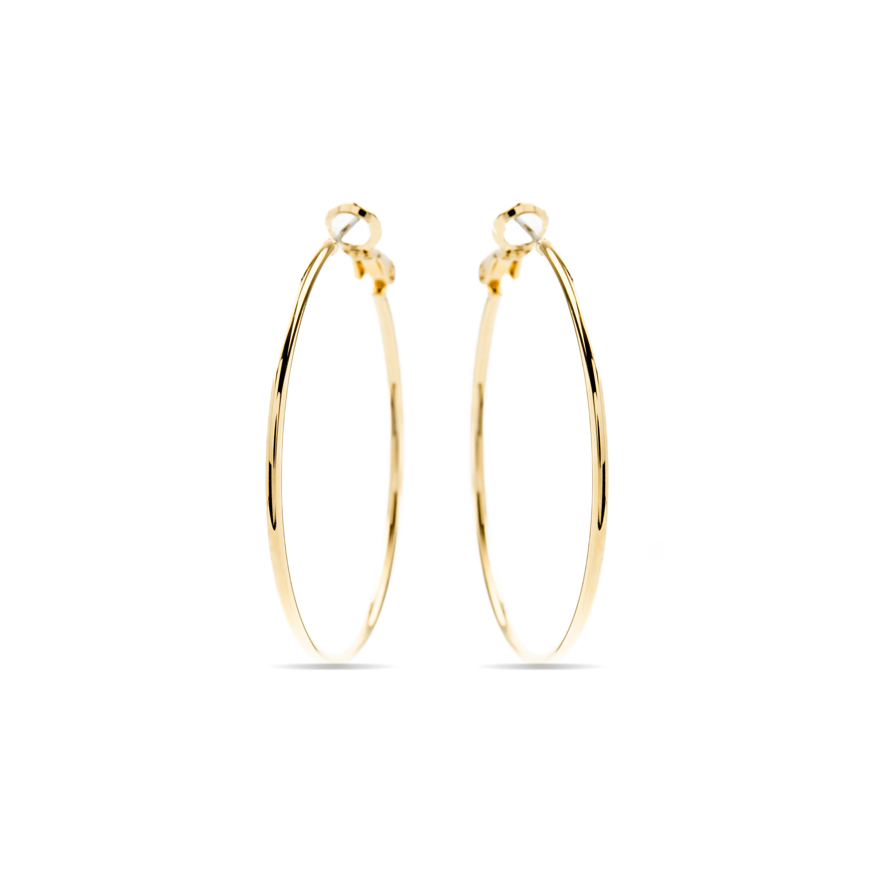 Pendientes de 40mm de diámetro acabado Oro Amarillo de 18k - Kelxo - Image 3