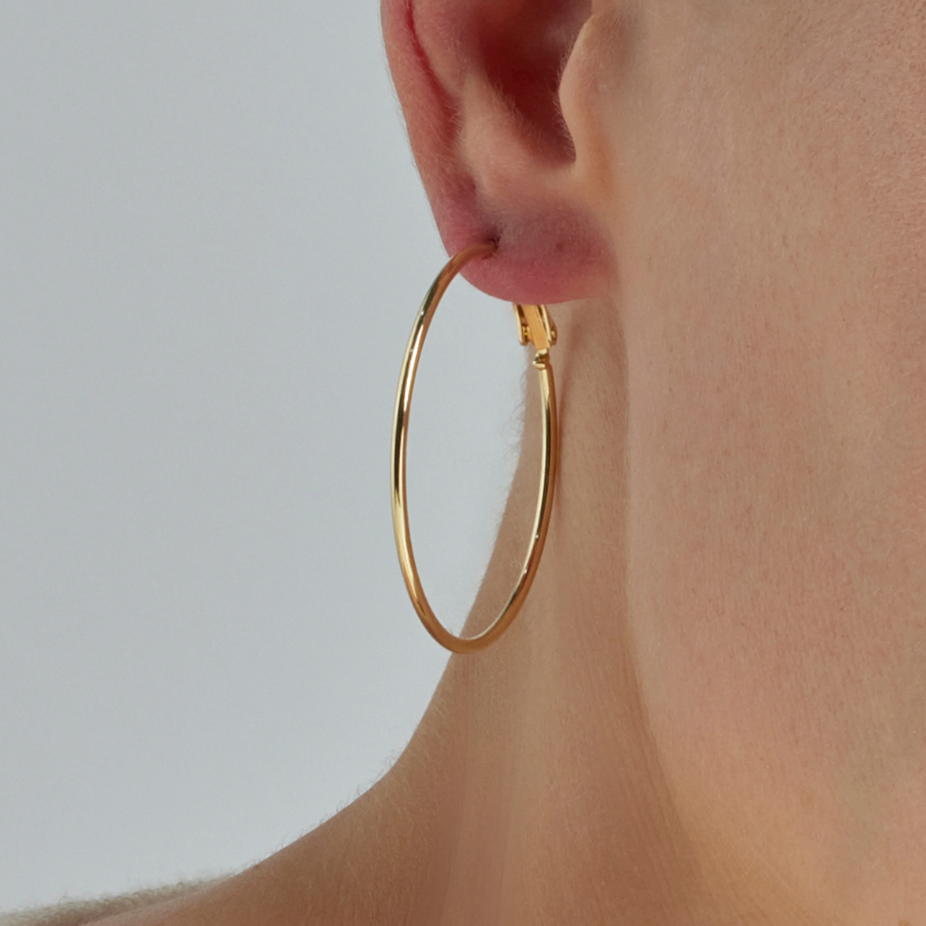 Pendientes de 40mm de diámetro acabado Oro Amarillo de 18k - Kelxo - Image 4