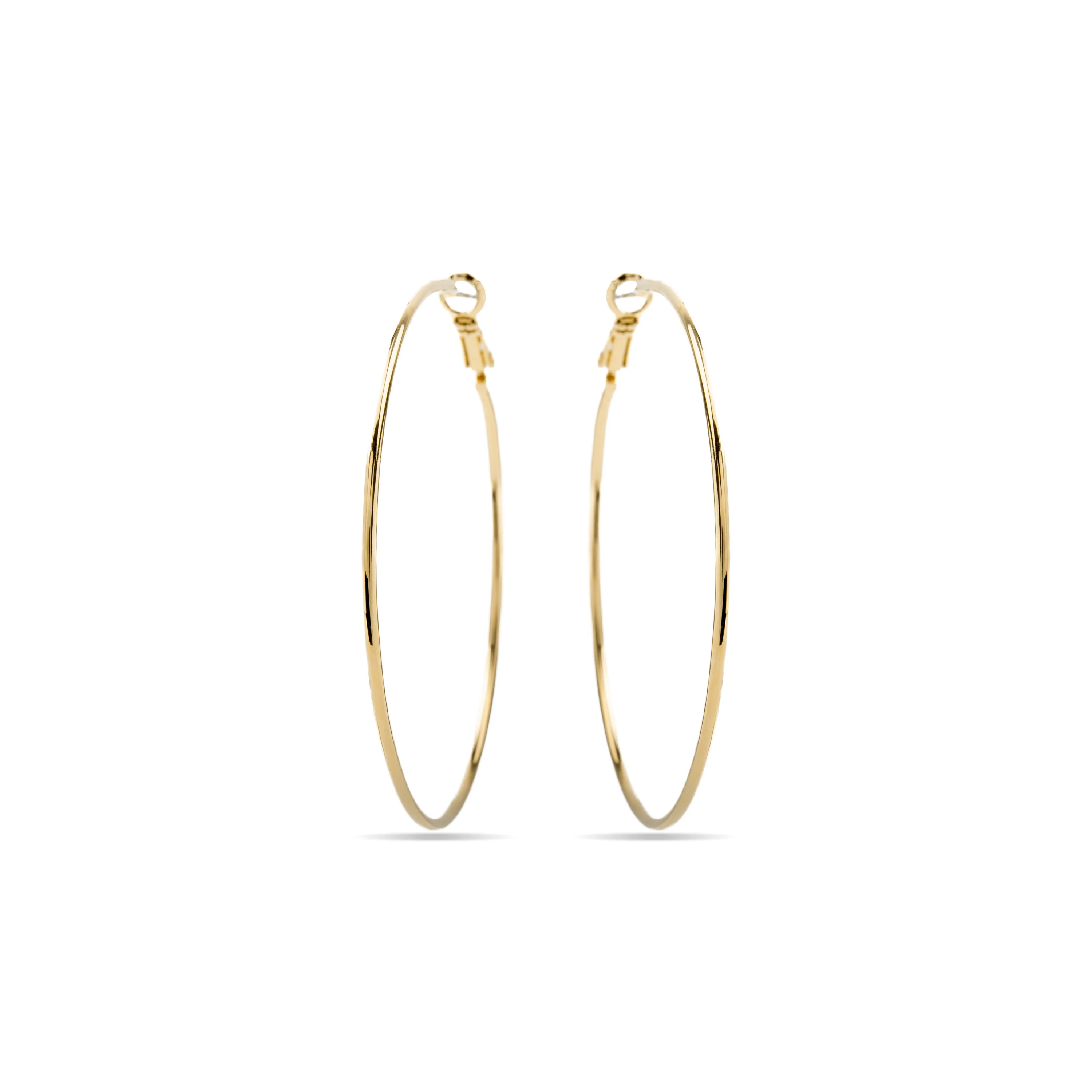Pendientes de 60mm de diámetro acabado Oro Amarillo de 18k - Kelxo - Image 3