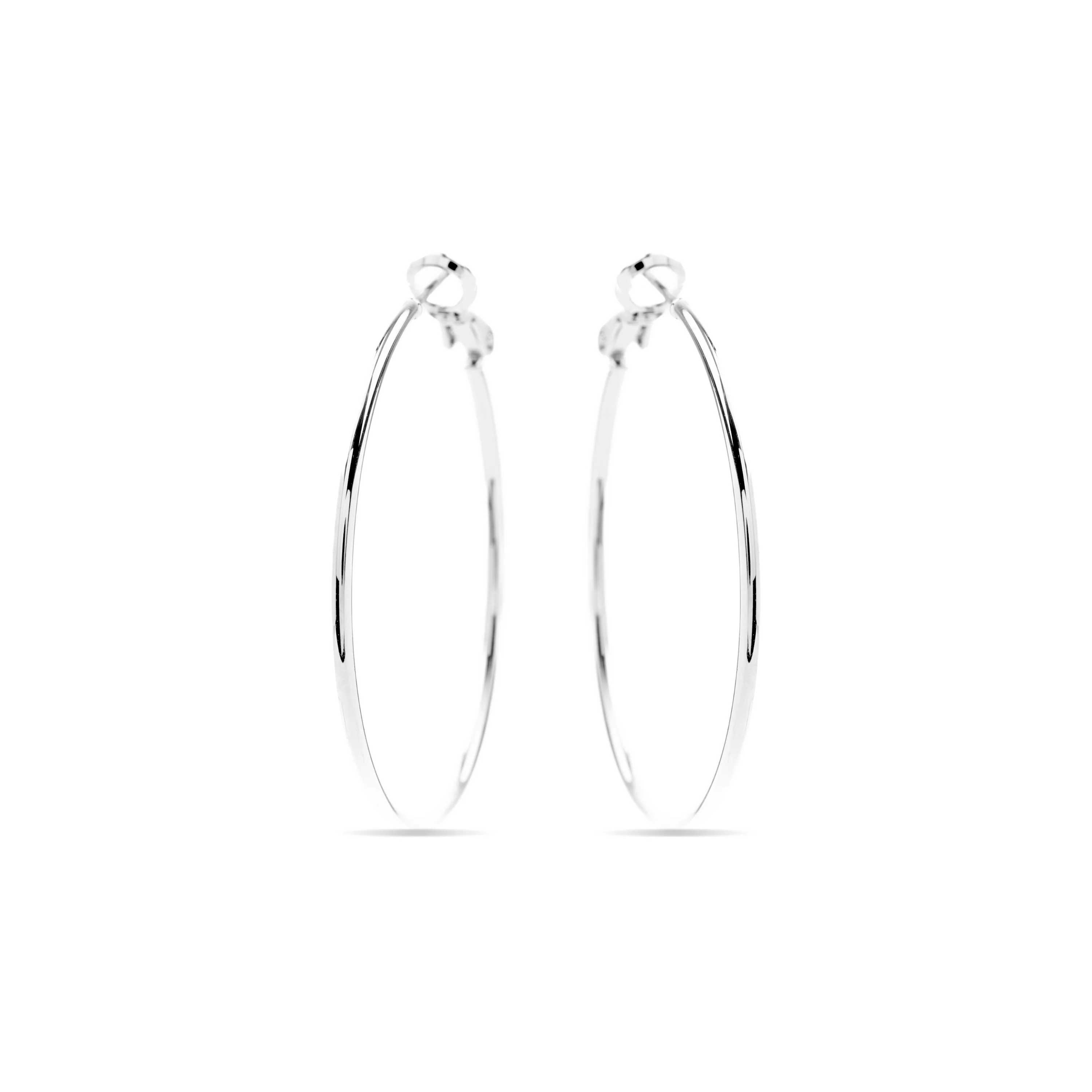 Pendientes de 40mm de diámetro acabados en rodio - Kelxo - Image 3