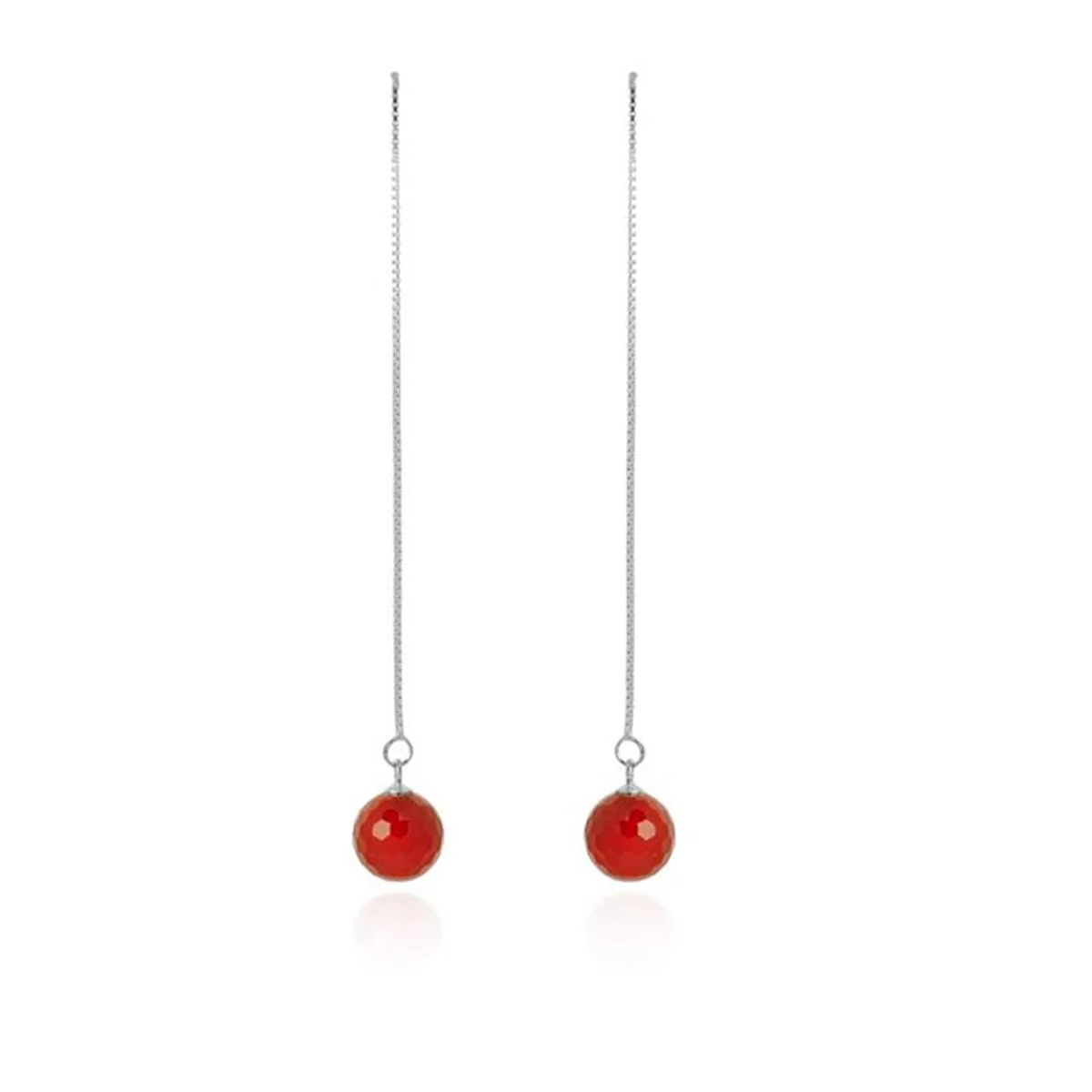 Pendientes Kenitna acabado en Rodio - Kenitna ROJO