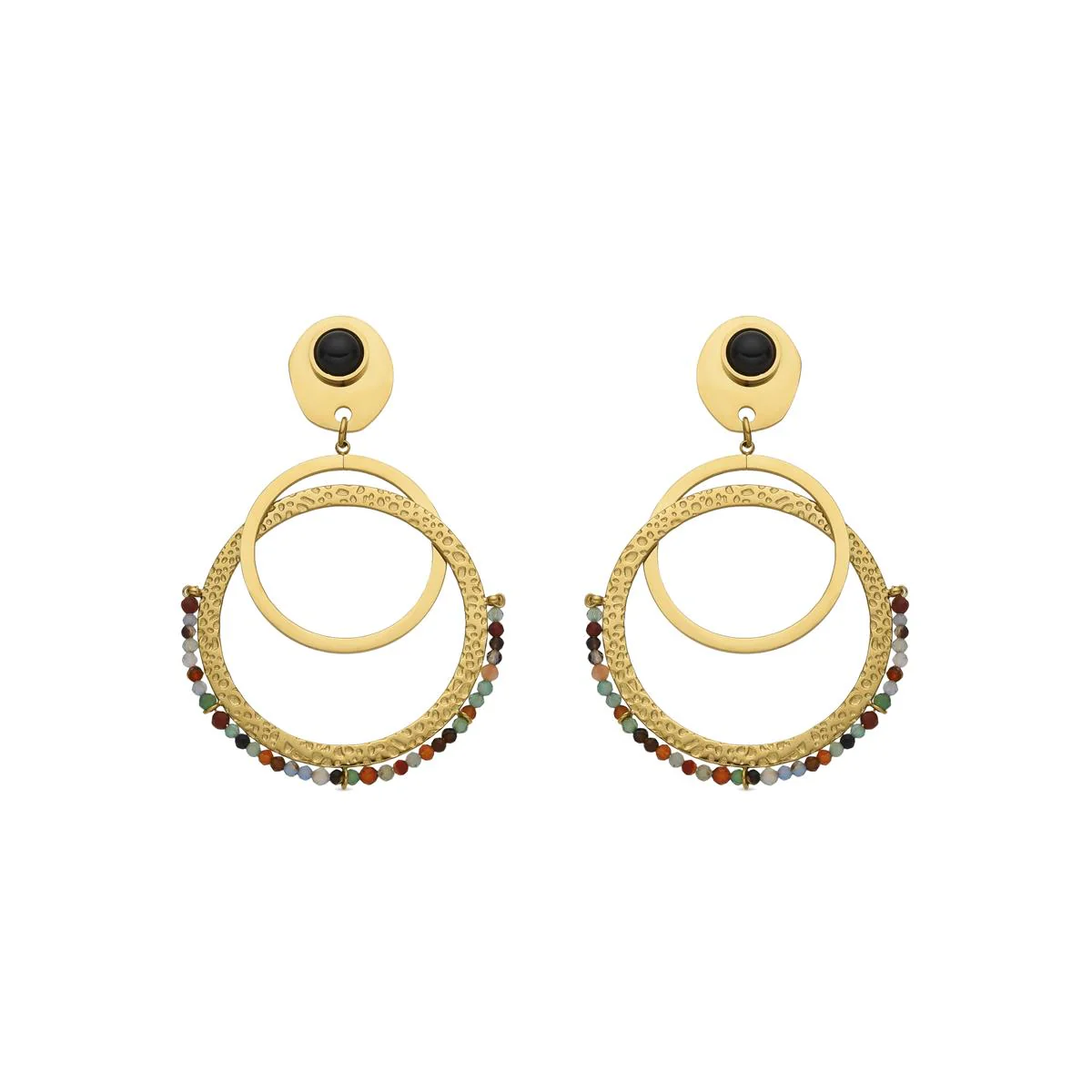Pendientes Kharaj acabado oro 18k - Kharaj MULTICOLOR