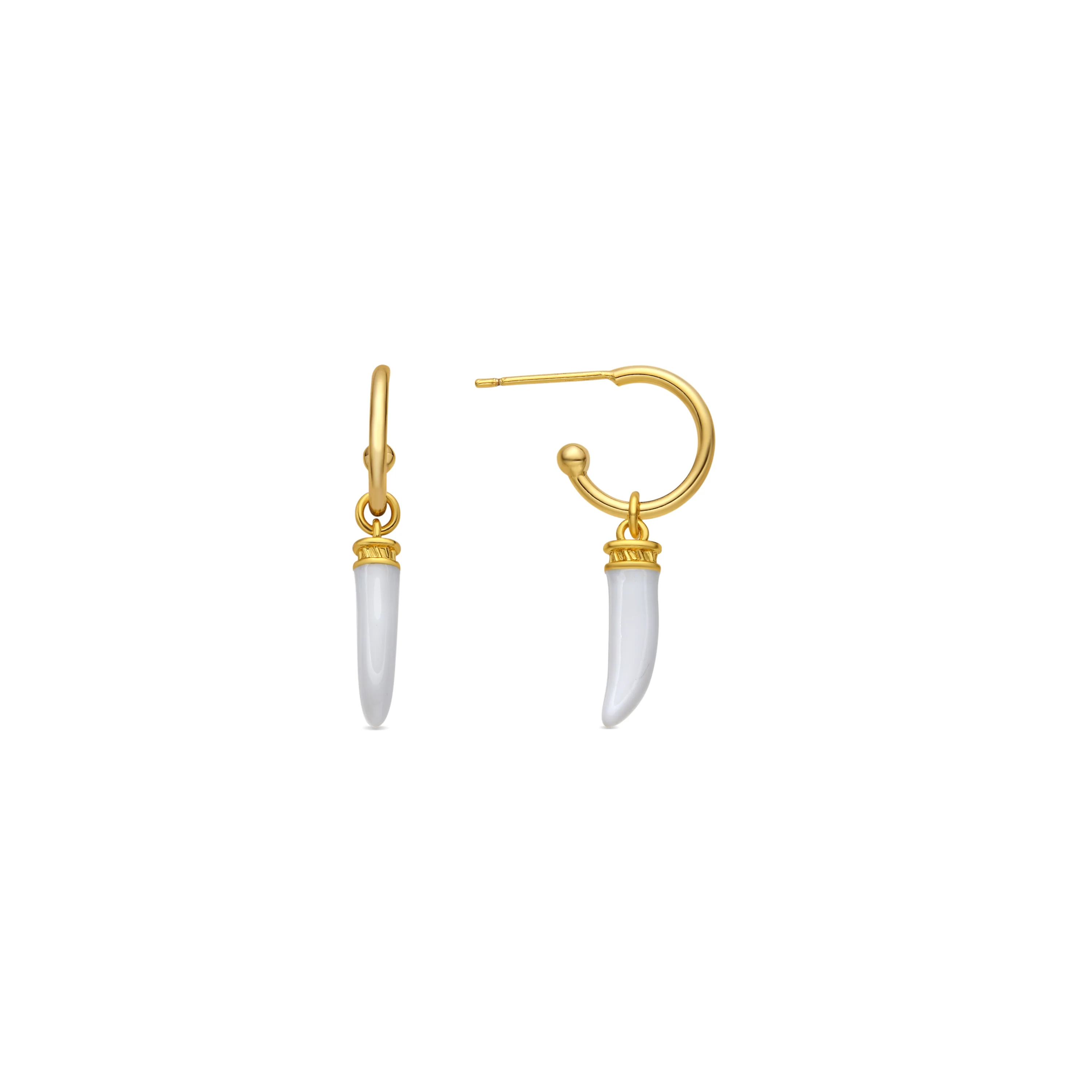 Pendientes acabado oro amarillo de 18k y Resina Crema - Khira