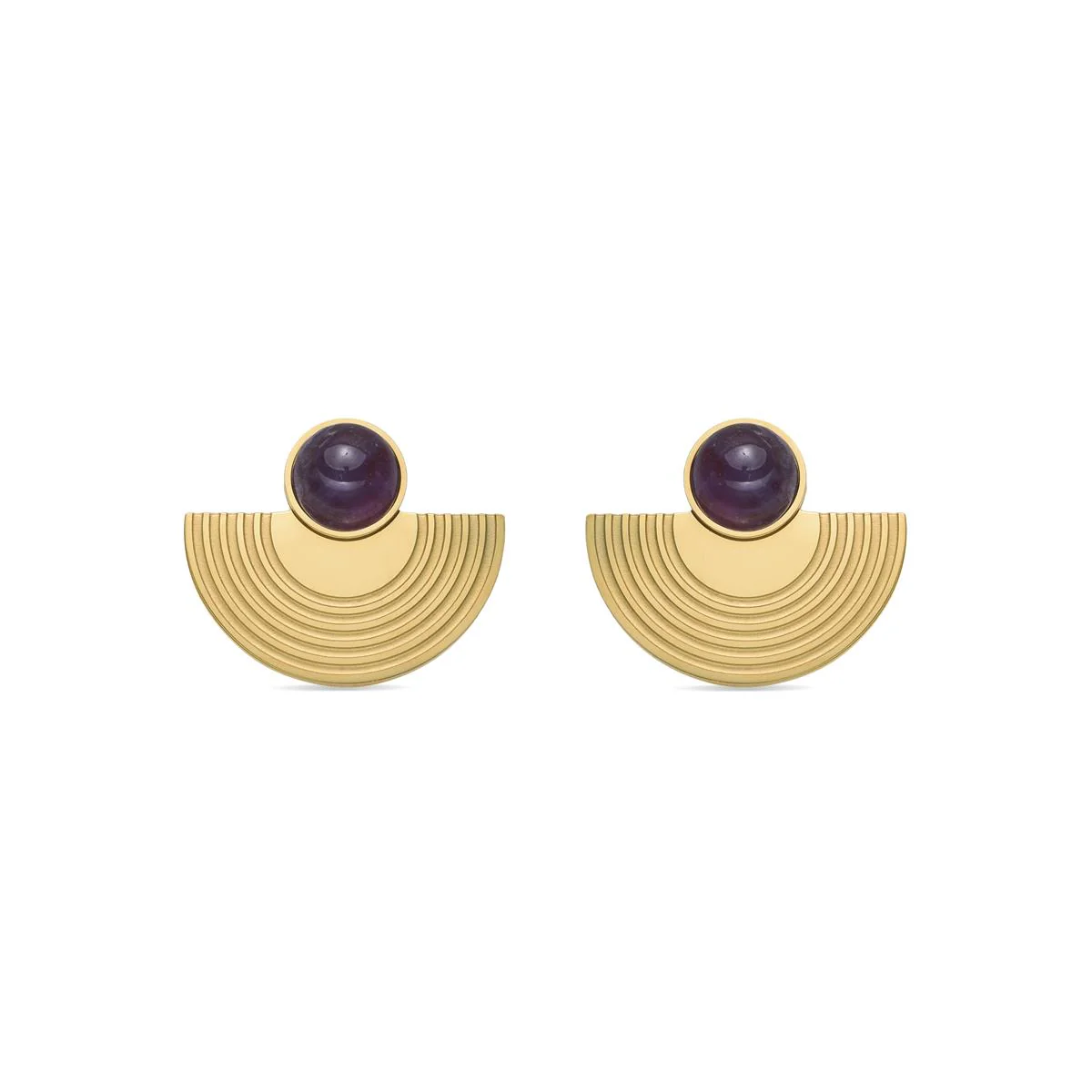 Pendientes Koru acabado oro 18k - Koru MORADO