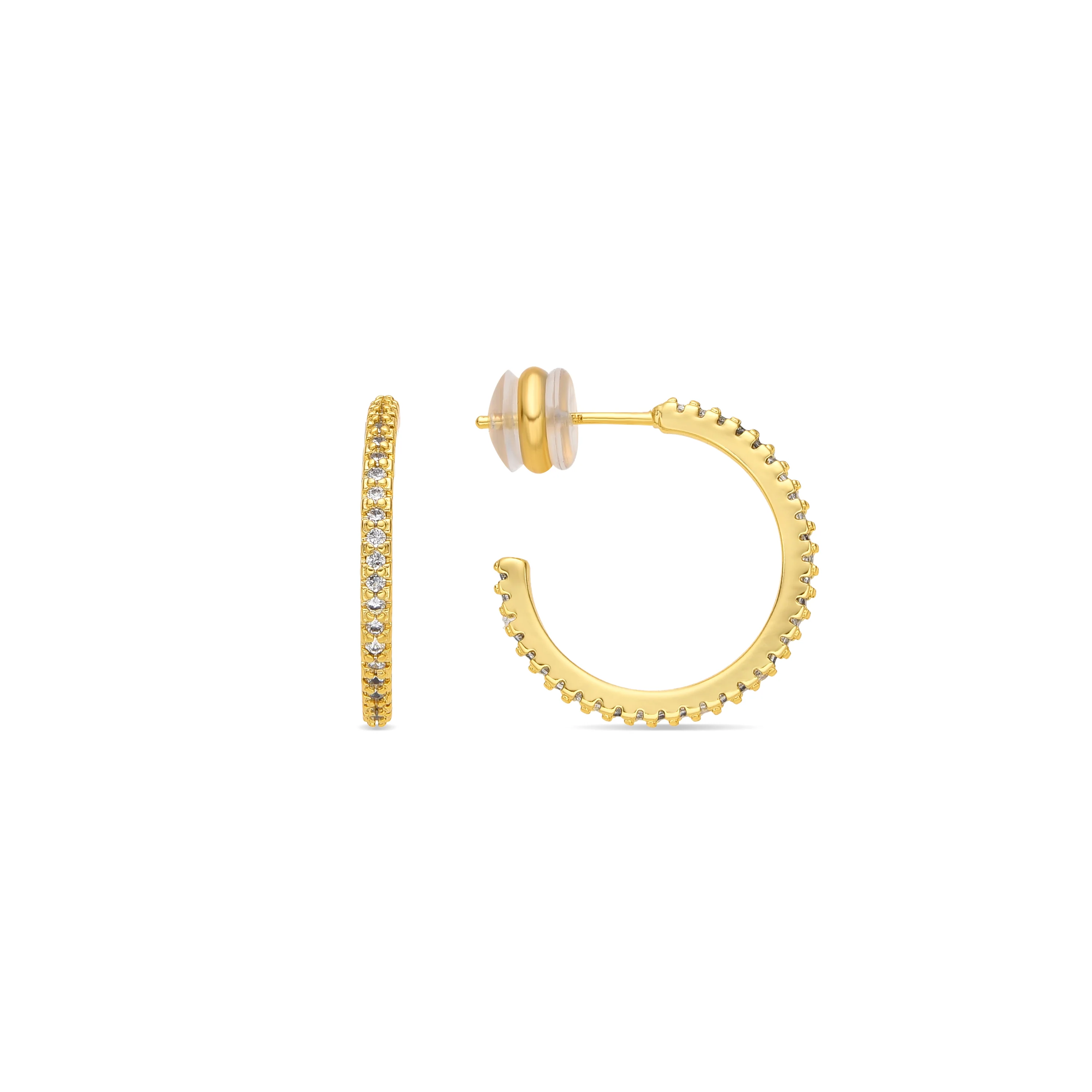 Pendientes acabado oro amarillo de 18k y Circonita Brillante - Koson