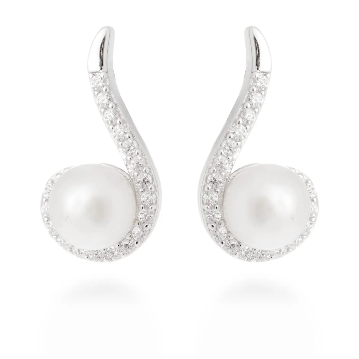 Pendientes Krisha Plata y Perla - Krisha BLANCO