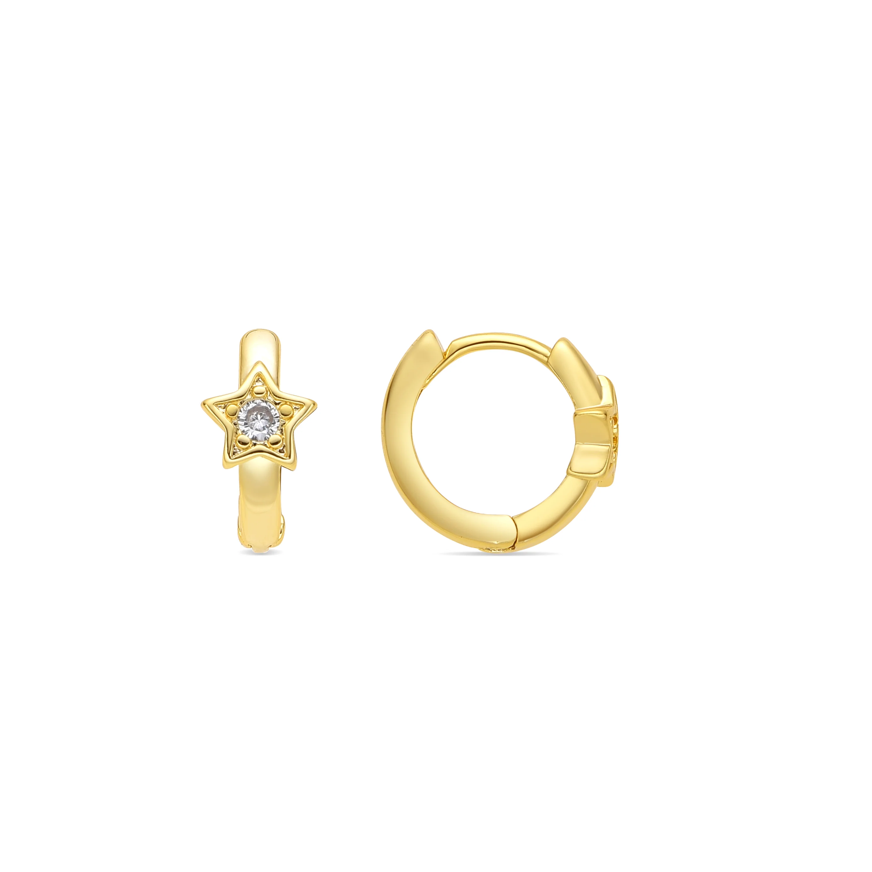 Pendientes acabado oro amarillo de 18k y Circonita Brillante - Ktyu