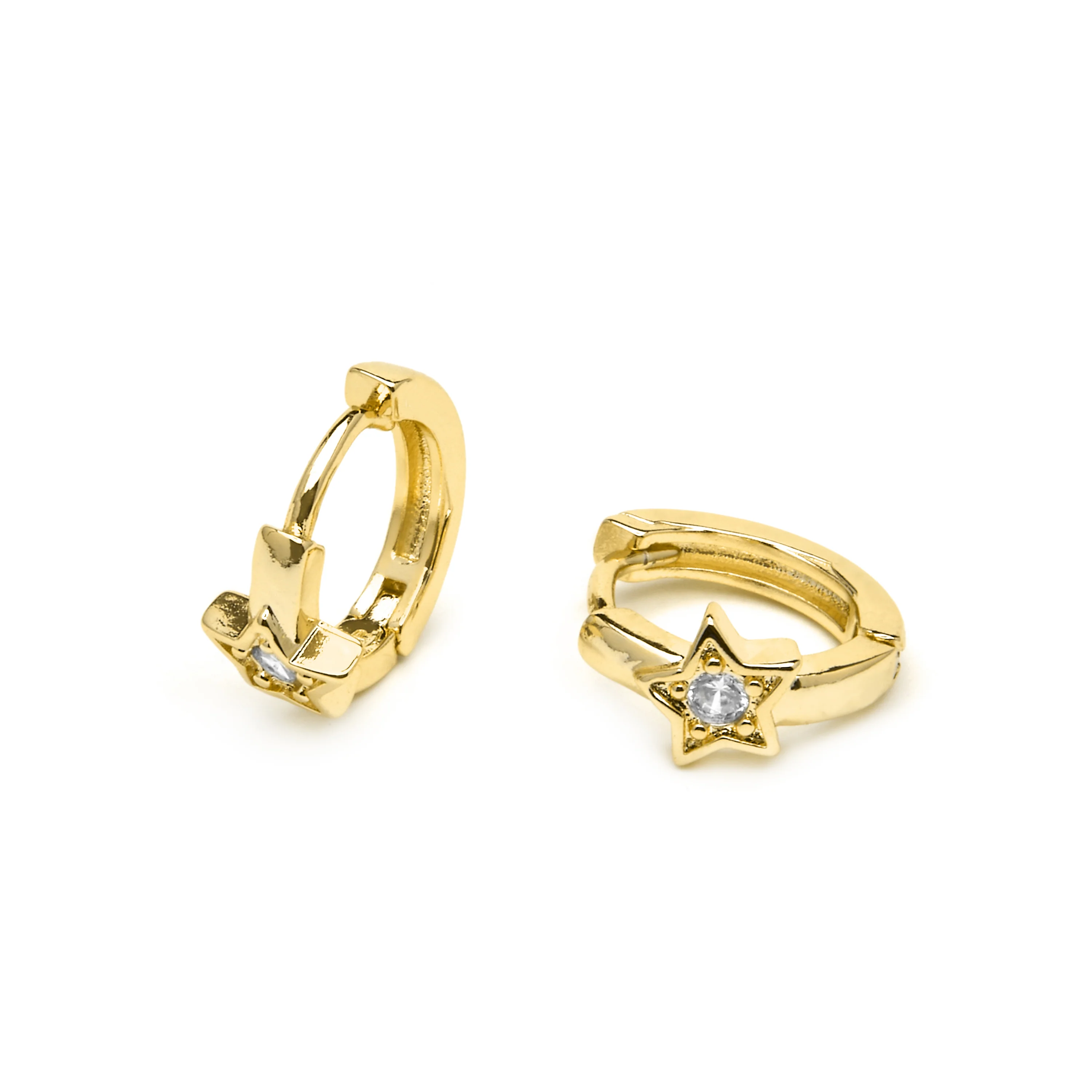 Pendientes acabado oro amarillo de 18k y Circonita Brillante - Ktyu - Image 4