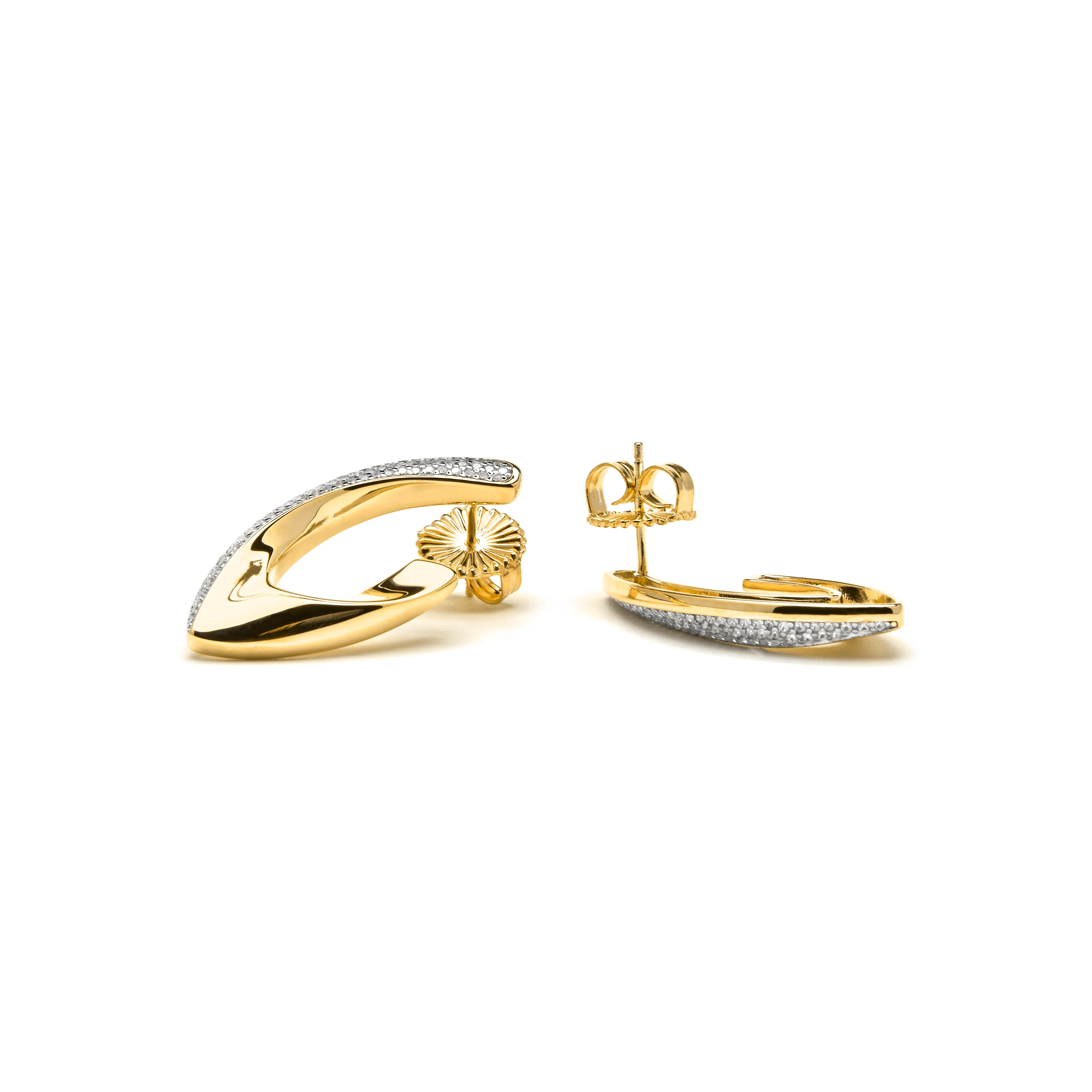 Pendientes de Plata de Ley 925 y Circonita Brillante acabado oro amarillo de 18k - Kurpip - Image 5