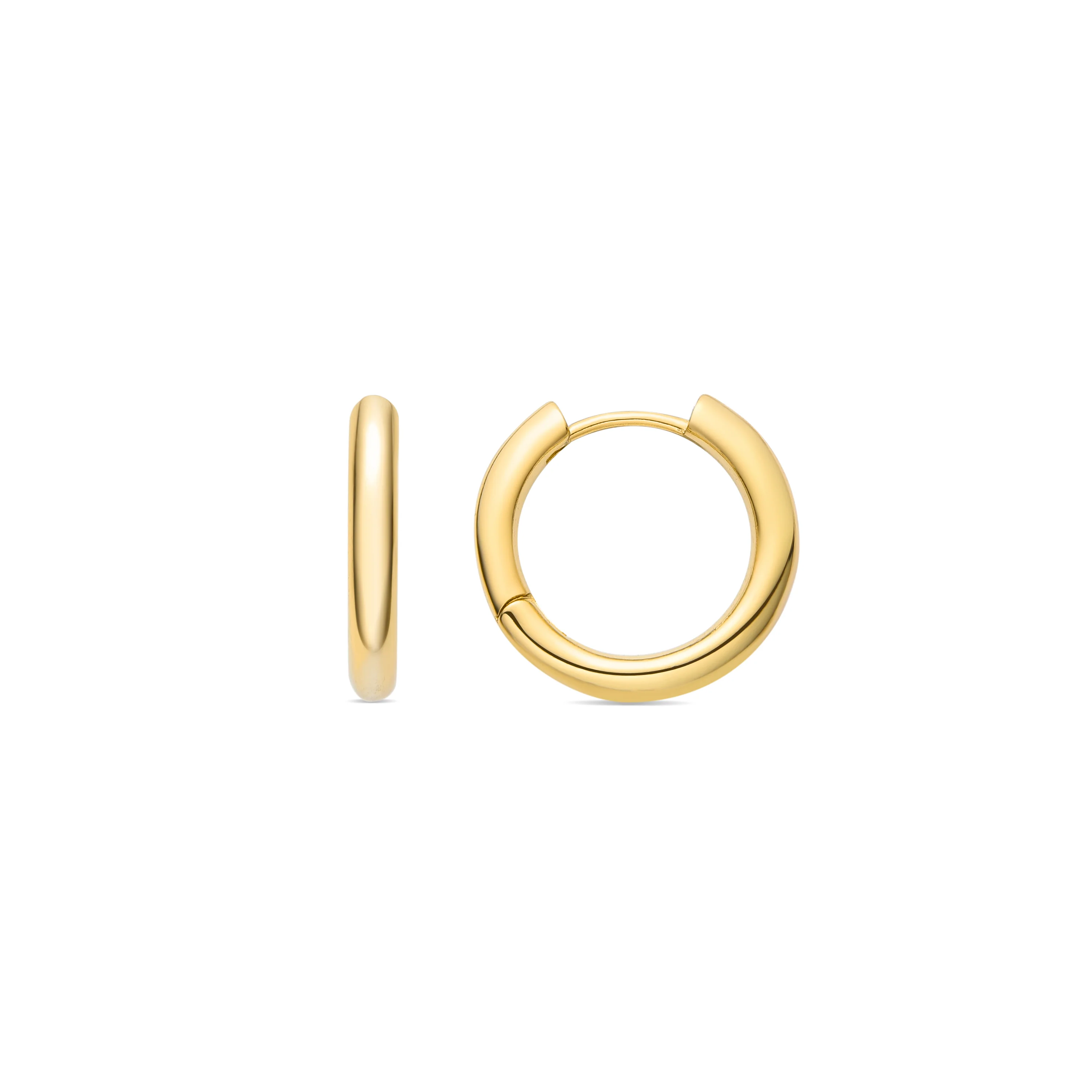 Pendientes de 19mm de diámetro con circonita acabado Oro Amarillo de 18K - Kuye