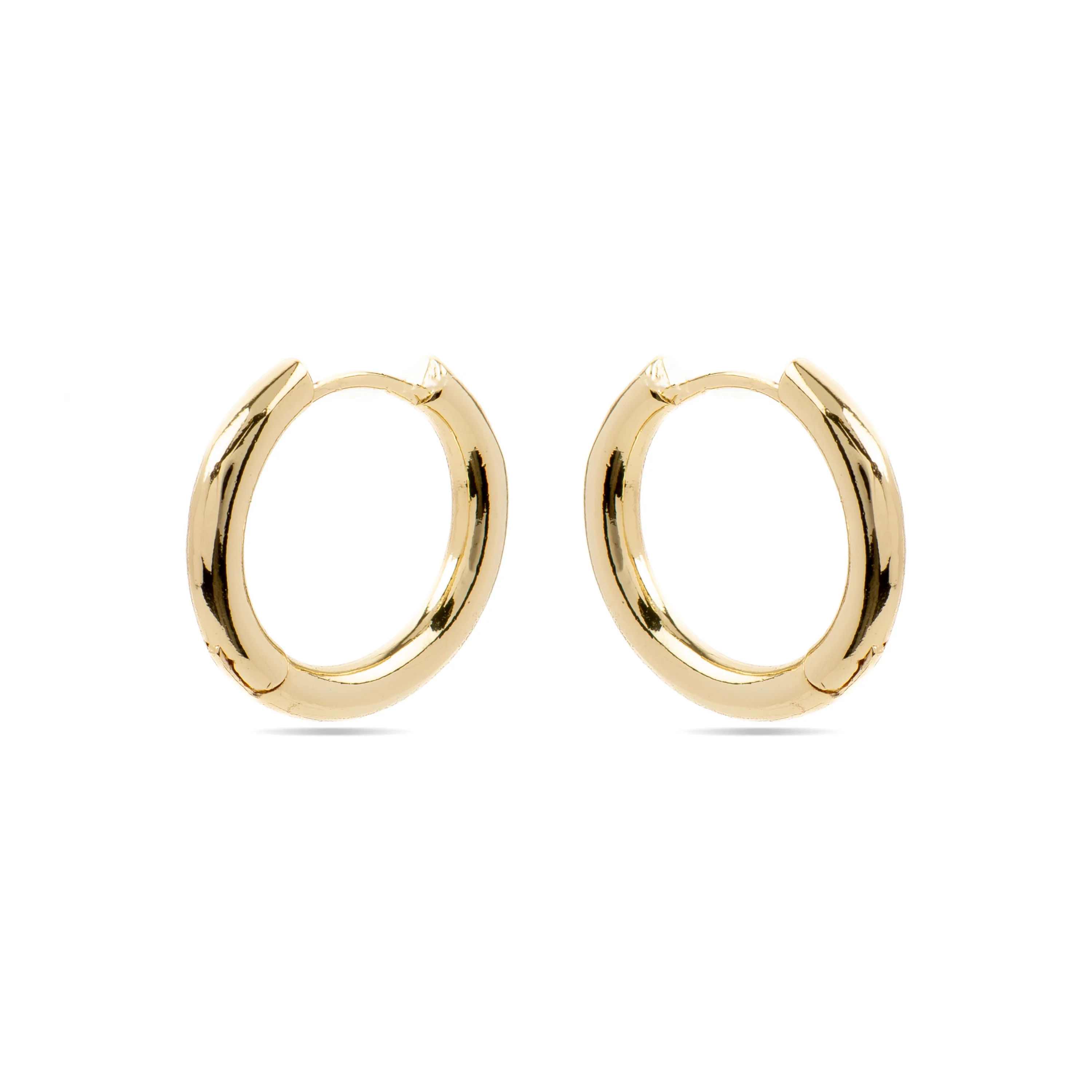 Pendientes de 19mm de diámetro con circonita acabado Oro Amarillo de 18K - Kuye - Image 3