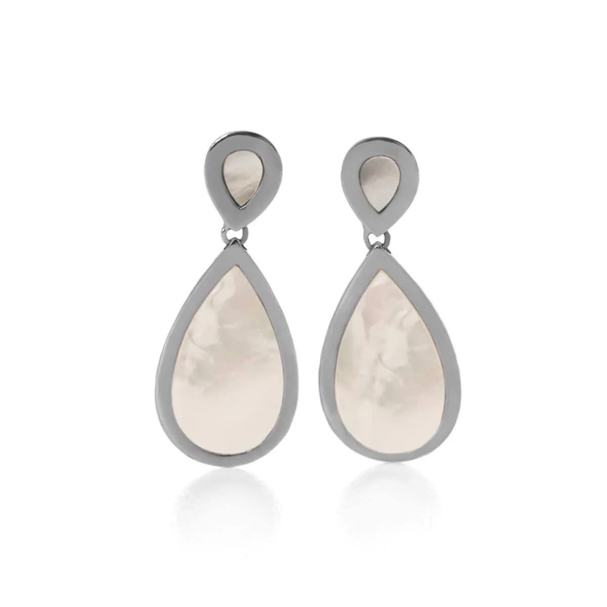 Pendientes Kwena acabado en Rodio - Kwena BLANCO