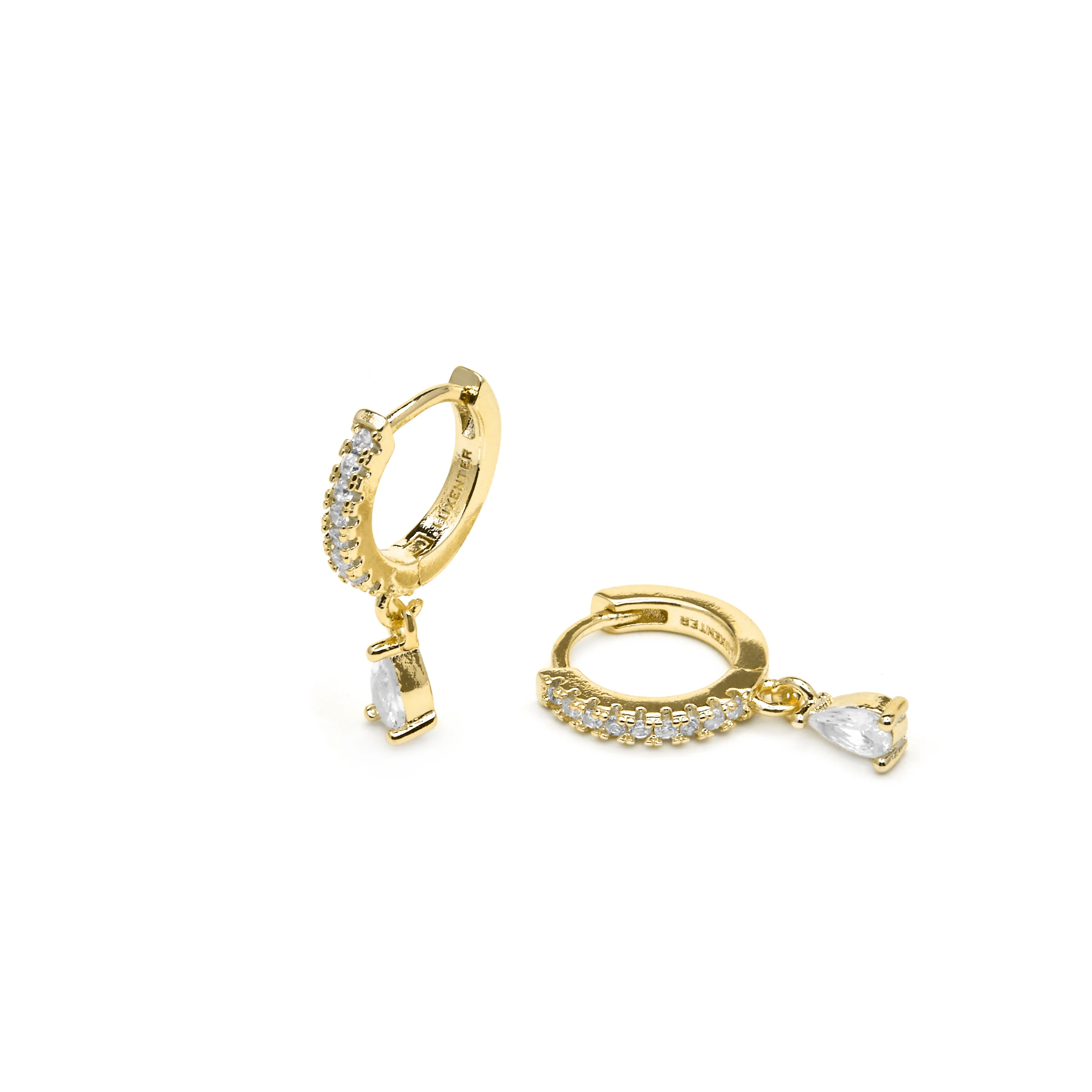 Pendientes acabado oro amarillo de 18k y Circonita Brillante - Laade - Image 4
